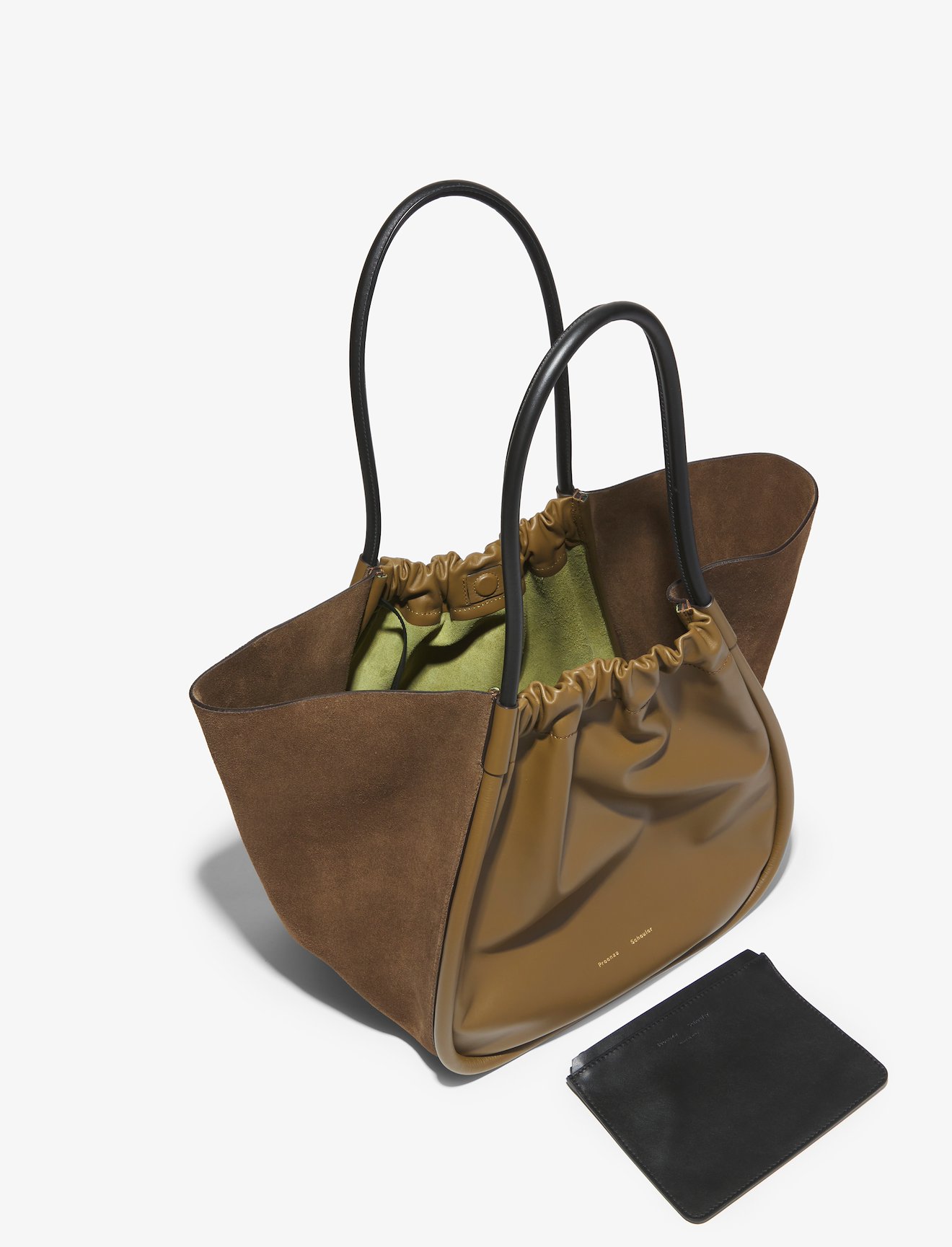 XL Suede Ruched Tote #4