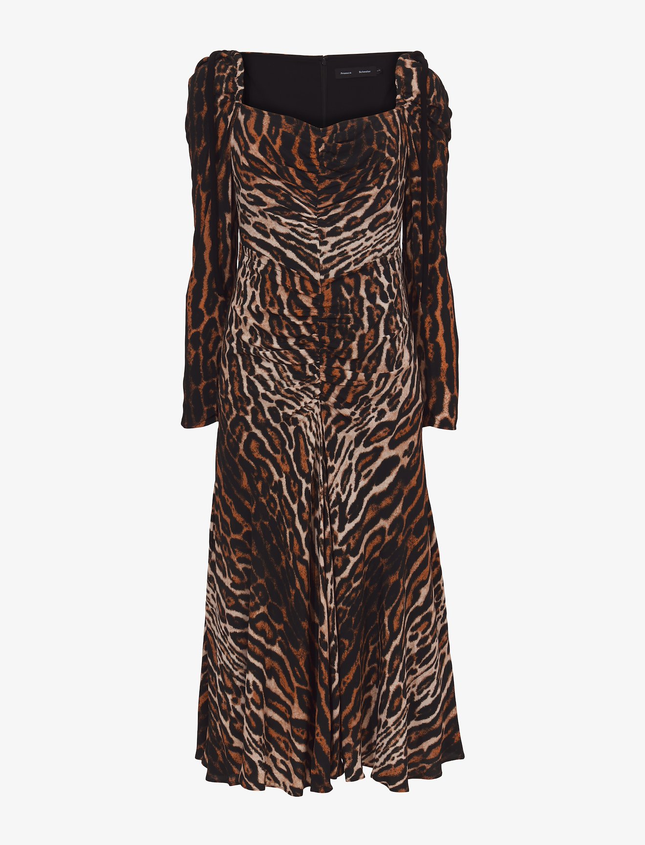 Leopard Crepe De Chine Cinched Dress #4