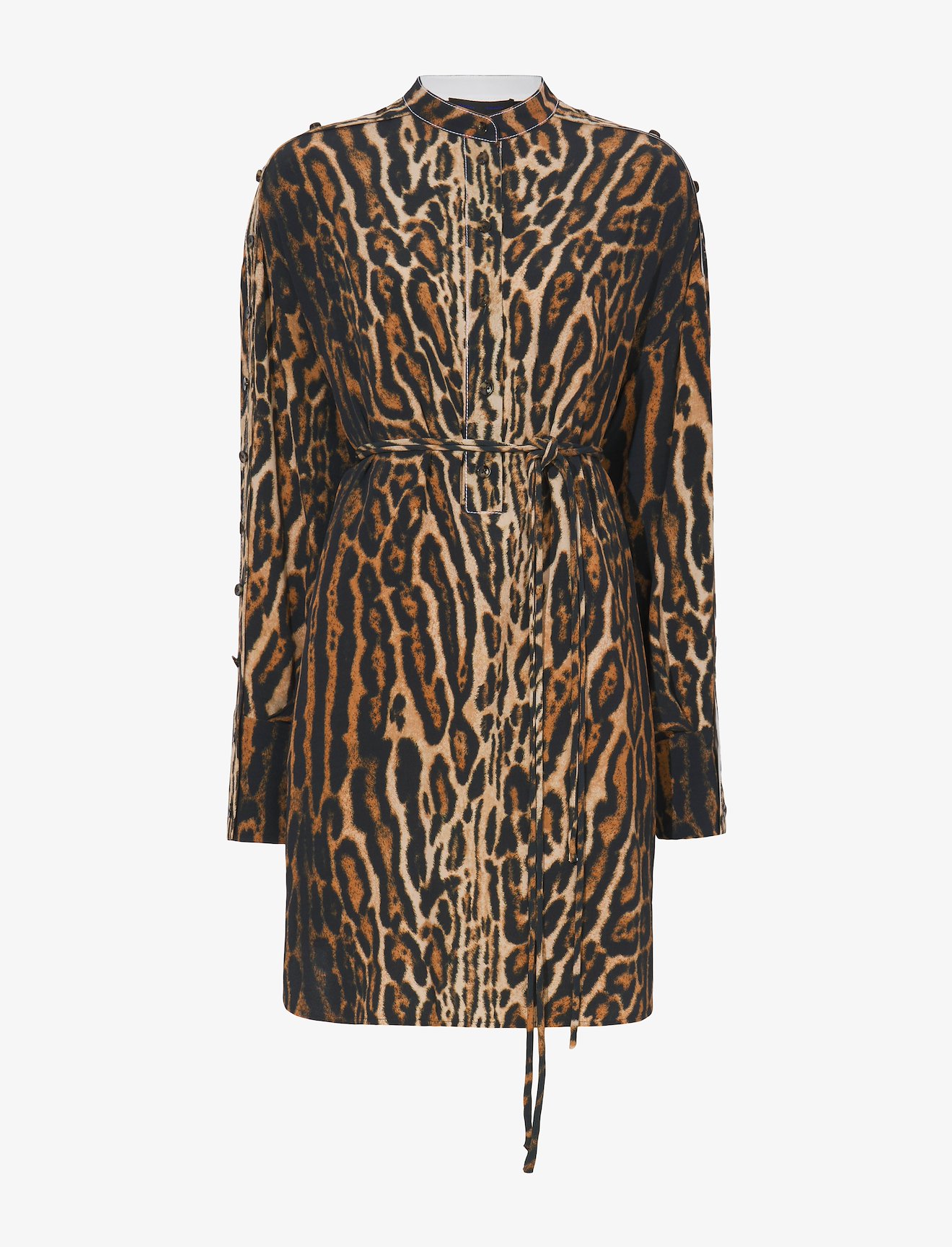 Leopard Crepe de Chine Shirt Dress #4