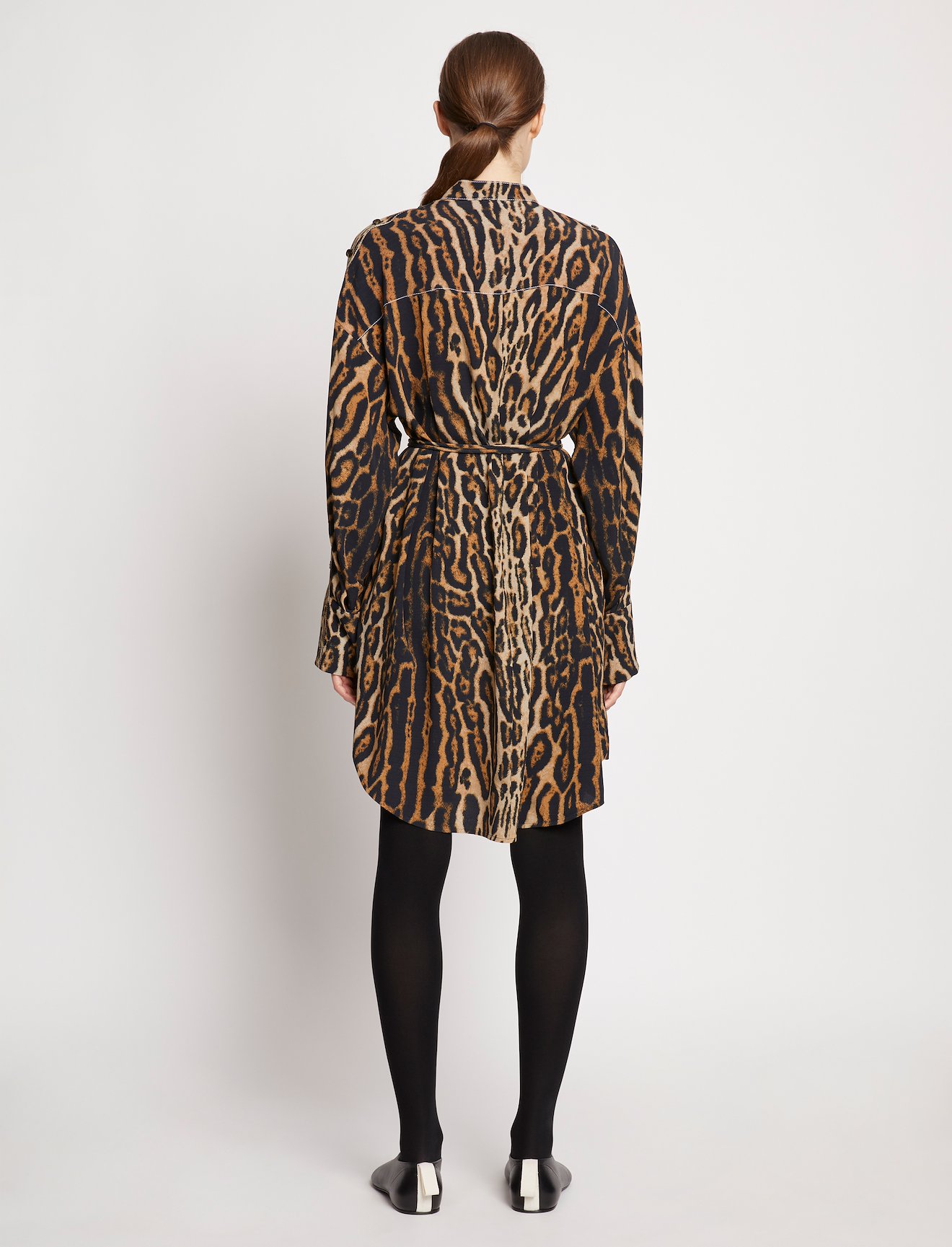 Leopard Crepe de Chine Shirt Dress #2
