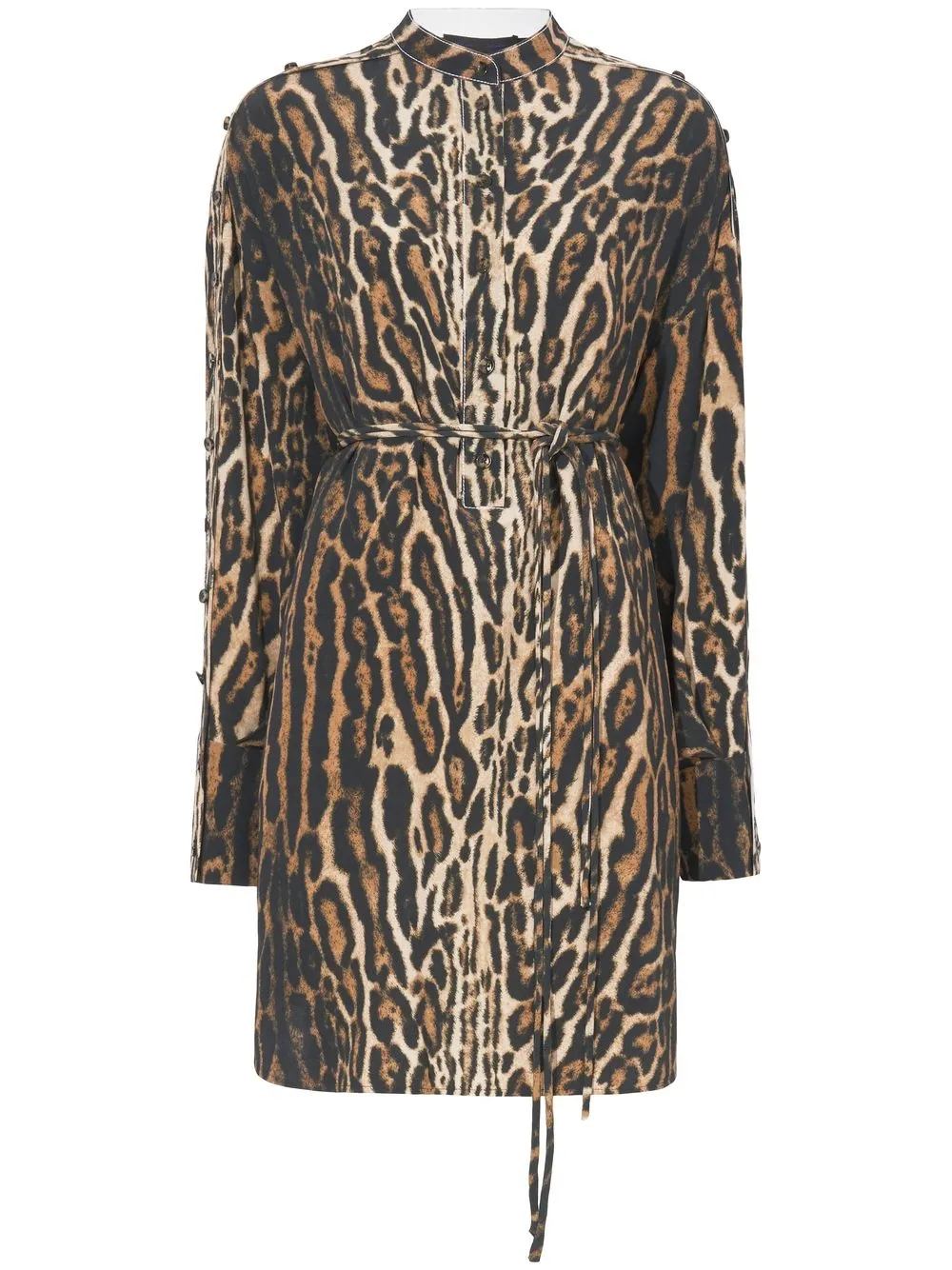 

Proenza Schouler leopard-print crepe de Chine shirtdress - Brown