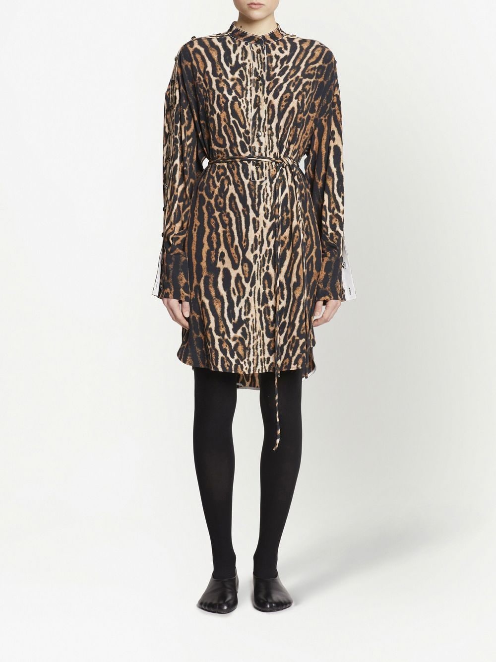Proenza Schouler Shirtjurk met luipaardprint - Bruin