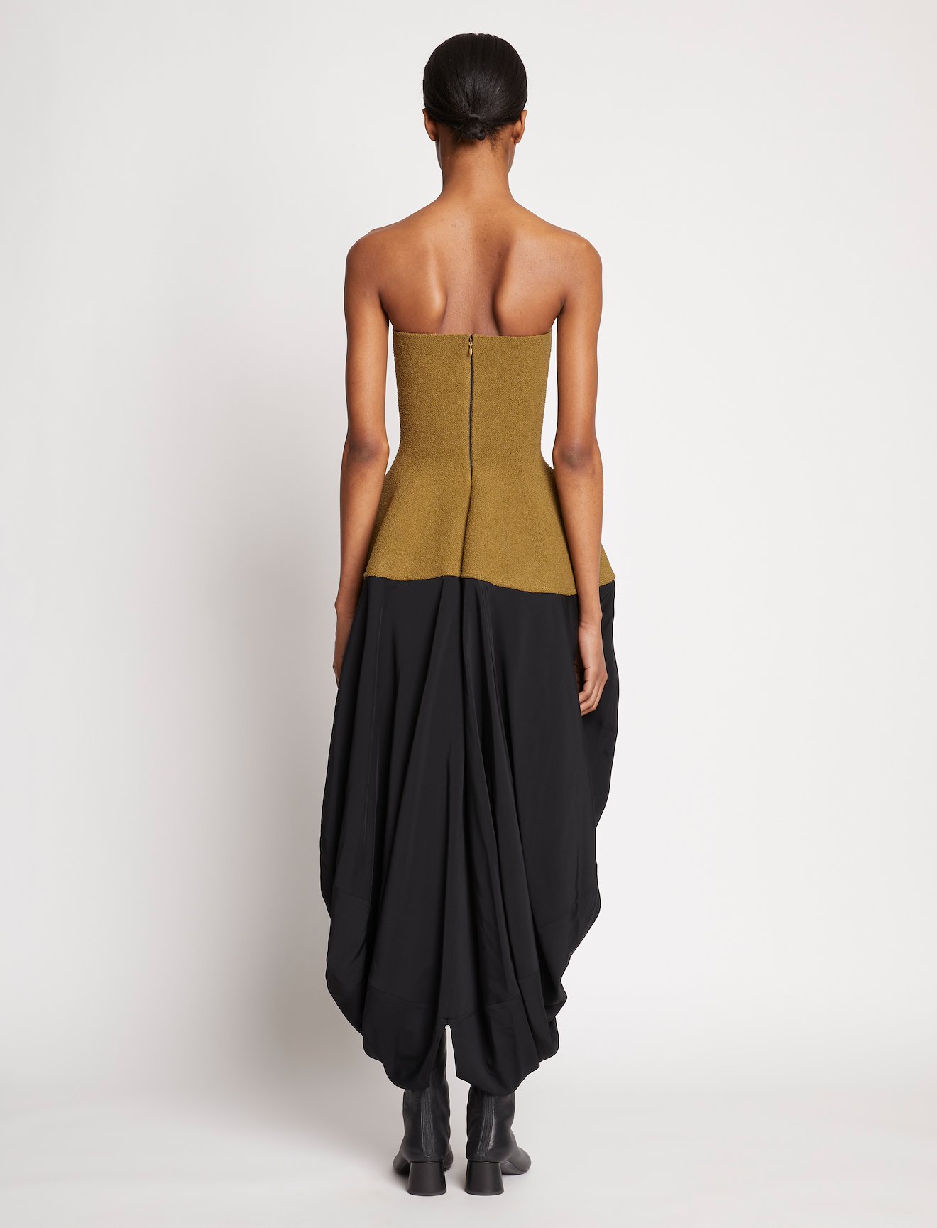 Sculpted Silk Boucle Strapless Knit Dress #2