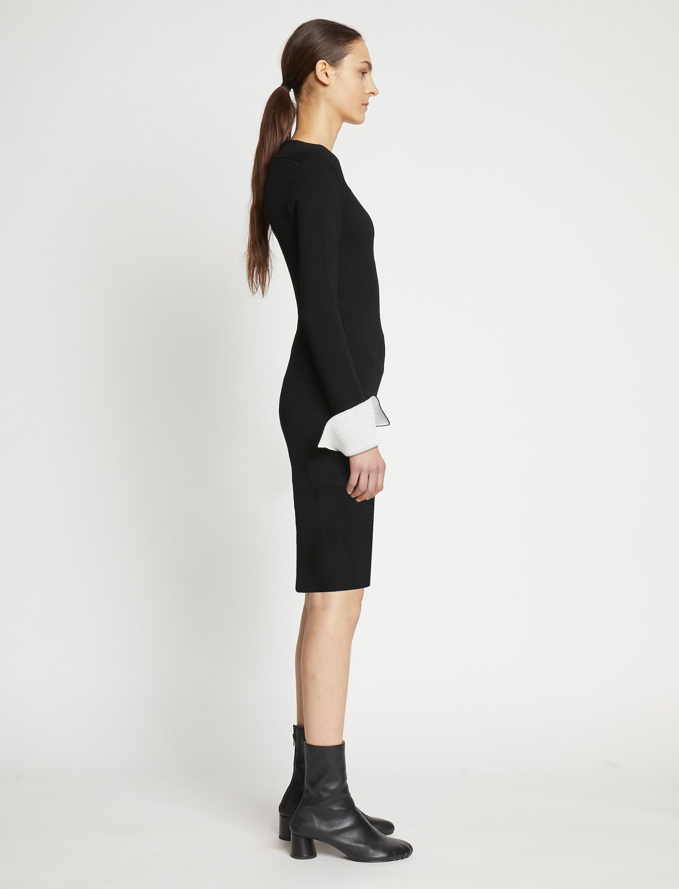 Textured Viscose Knit Sweater Dress #1