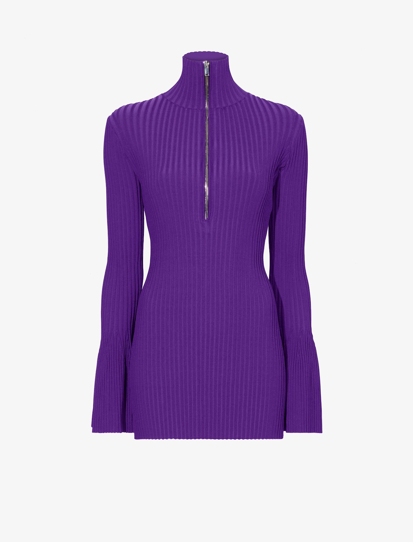 Viscose Rib Zip Sweater #5