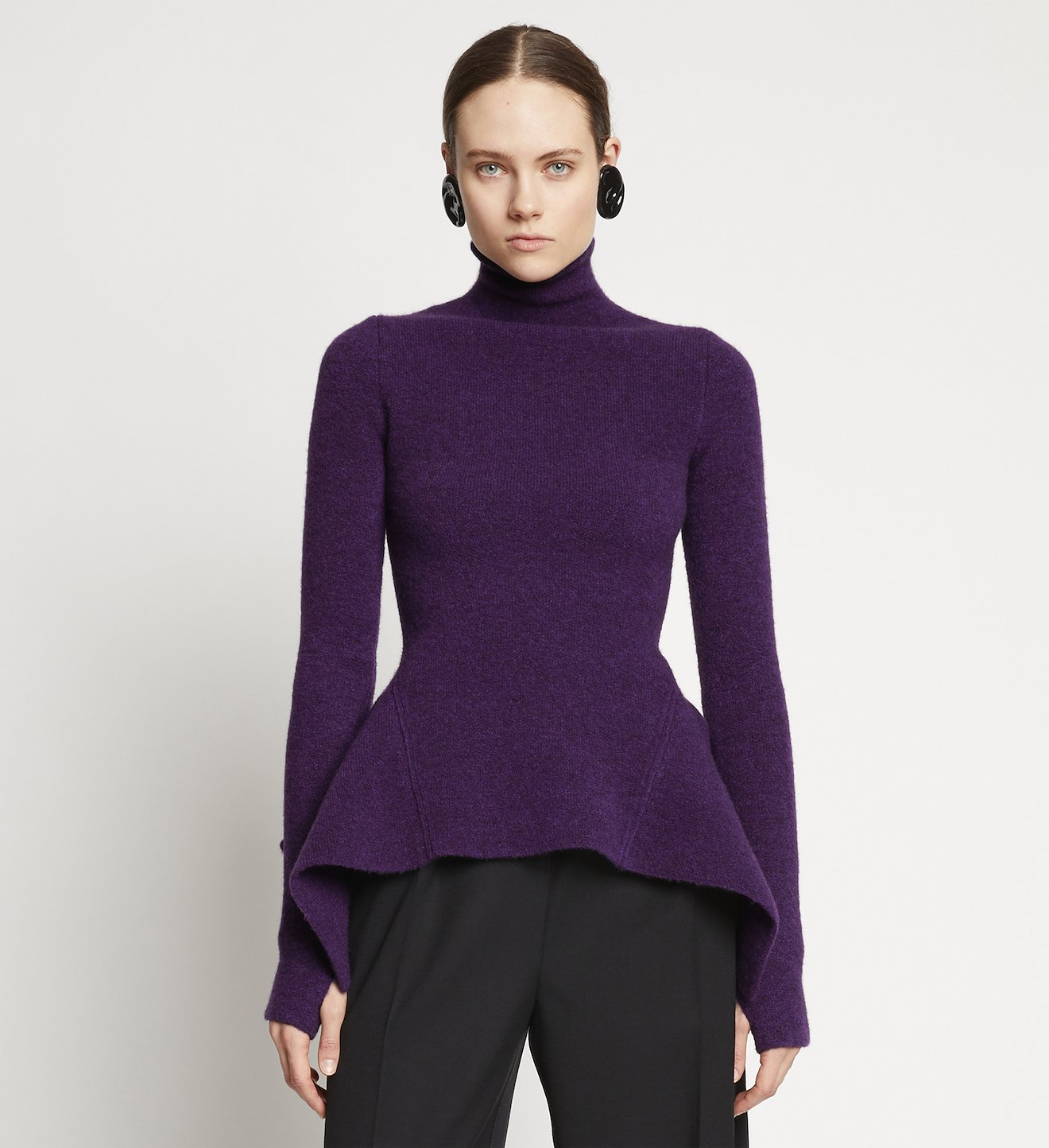 Midweight Wool Turtleneck Sweater in purple | Proenza Schouler