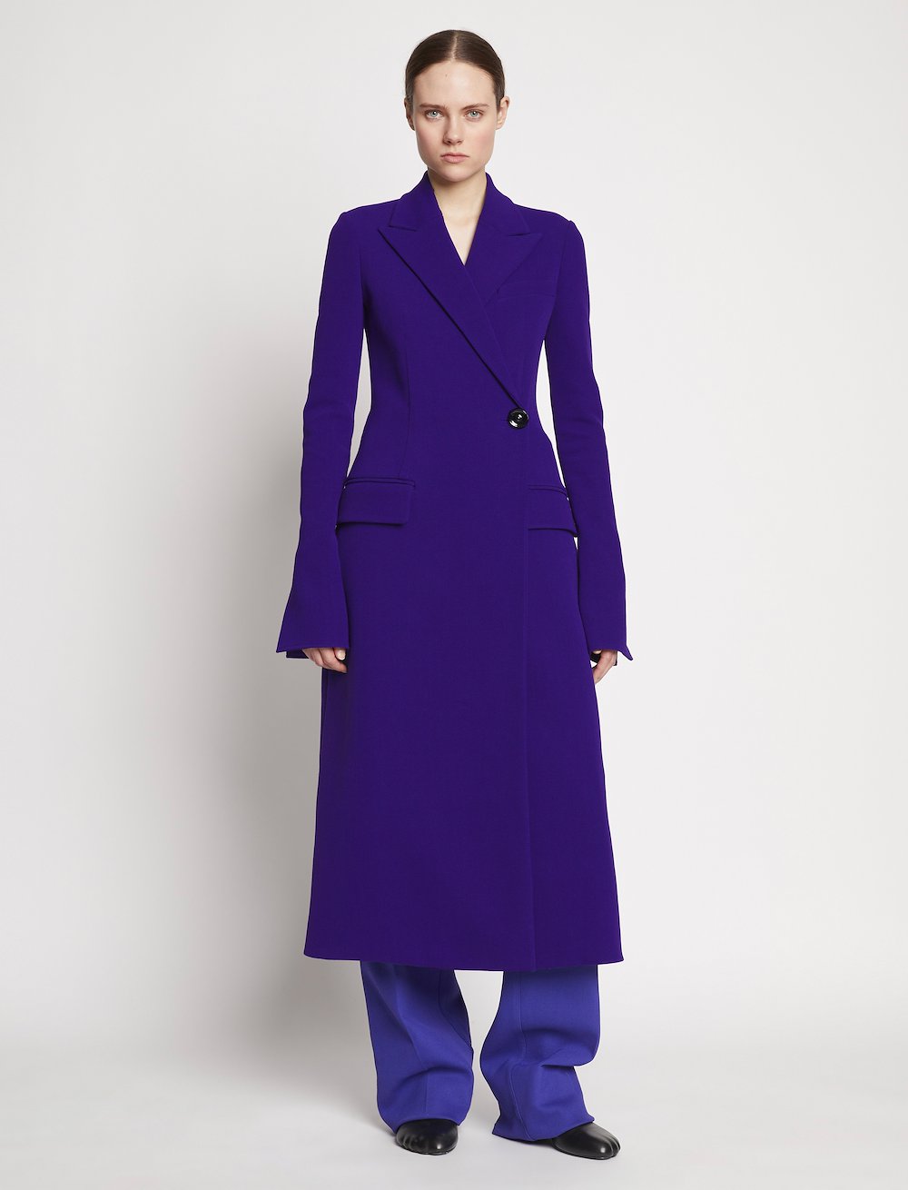 Bi-Stretch Crepe Wrap Coat