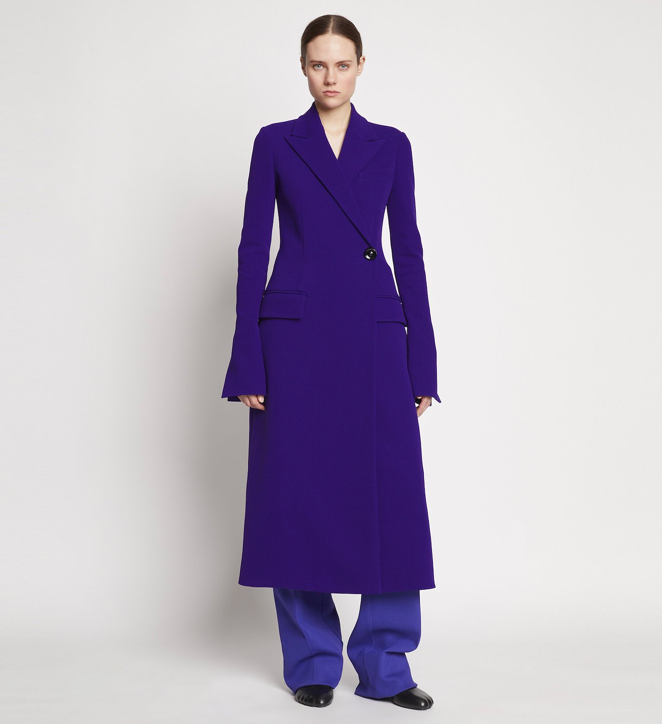 Bi-Stretch Crepe Wrap Coat