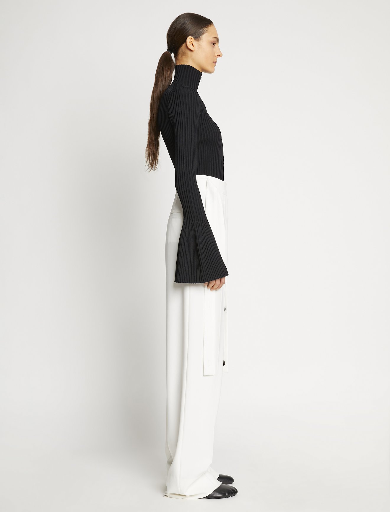 Viscose Rib Zip Sweater #2