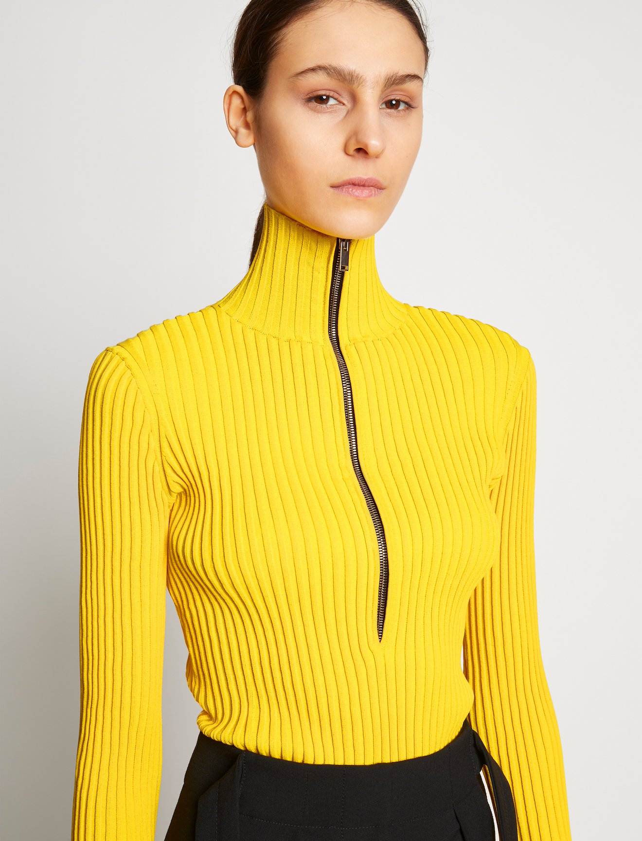 Viscose Rib Zip Sweater #4