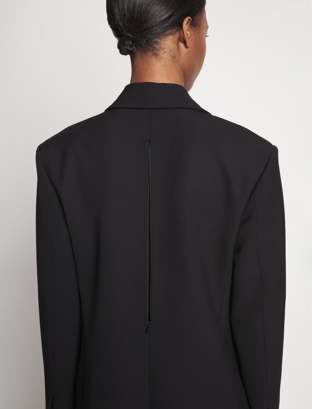 Satin Lapel Lightweight Wool Coat #5