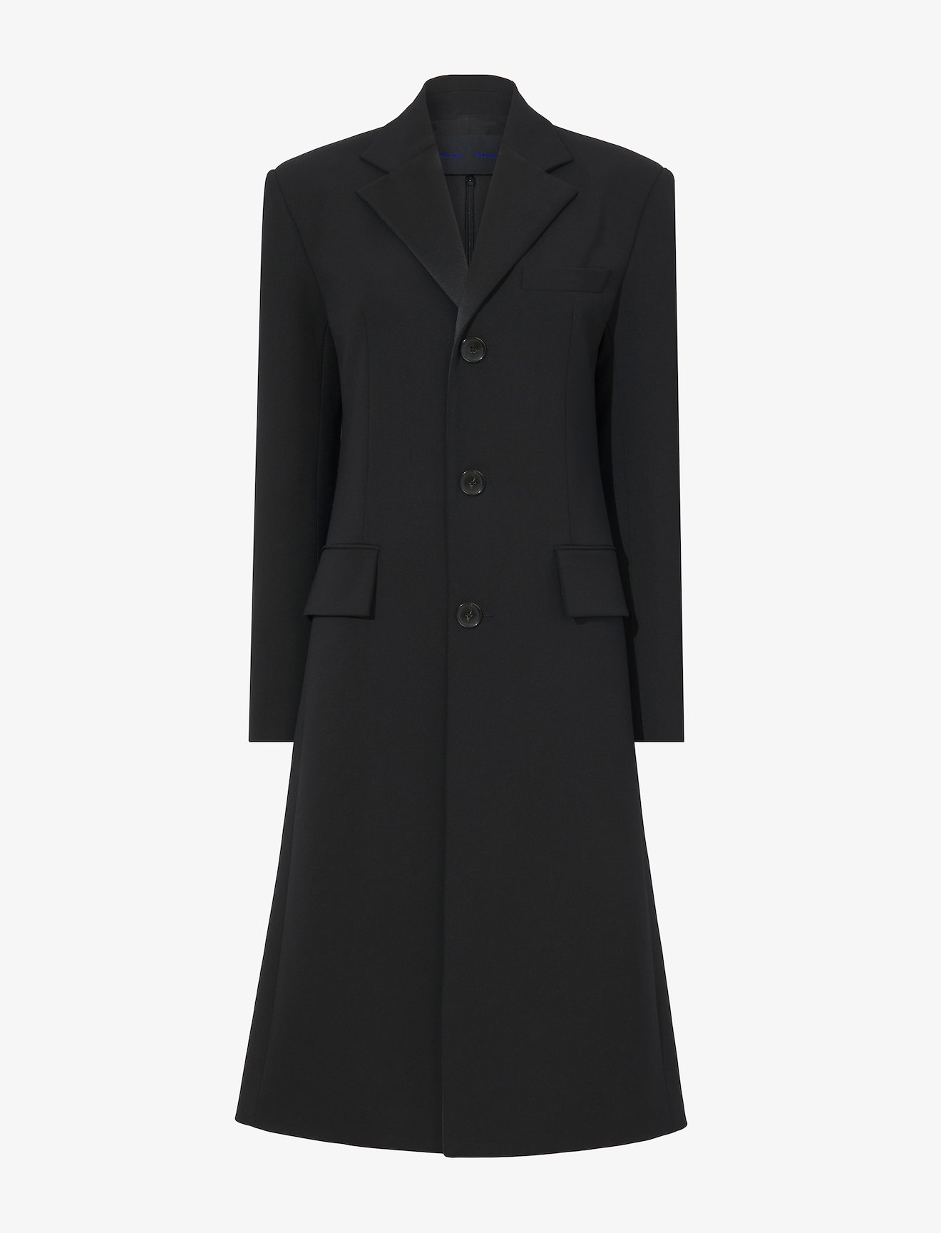 Satin Lapel Lightweight Wool Coat #4