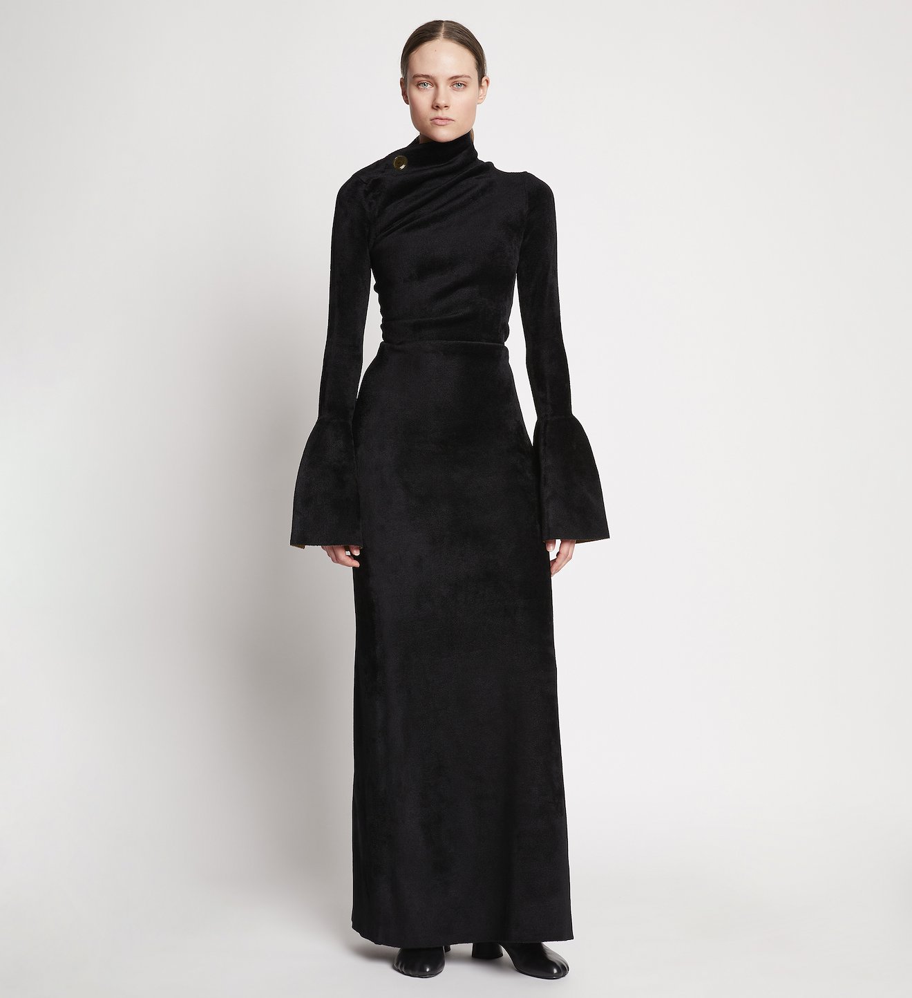 Compact Velvet Knit Column Dress