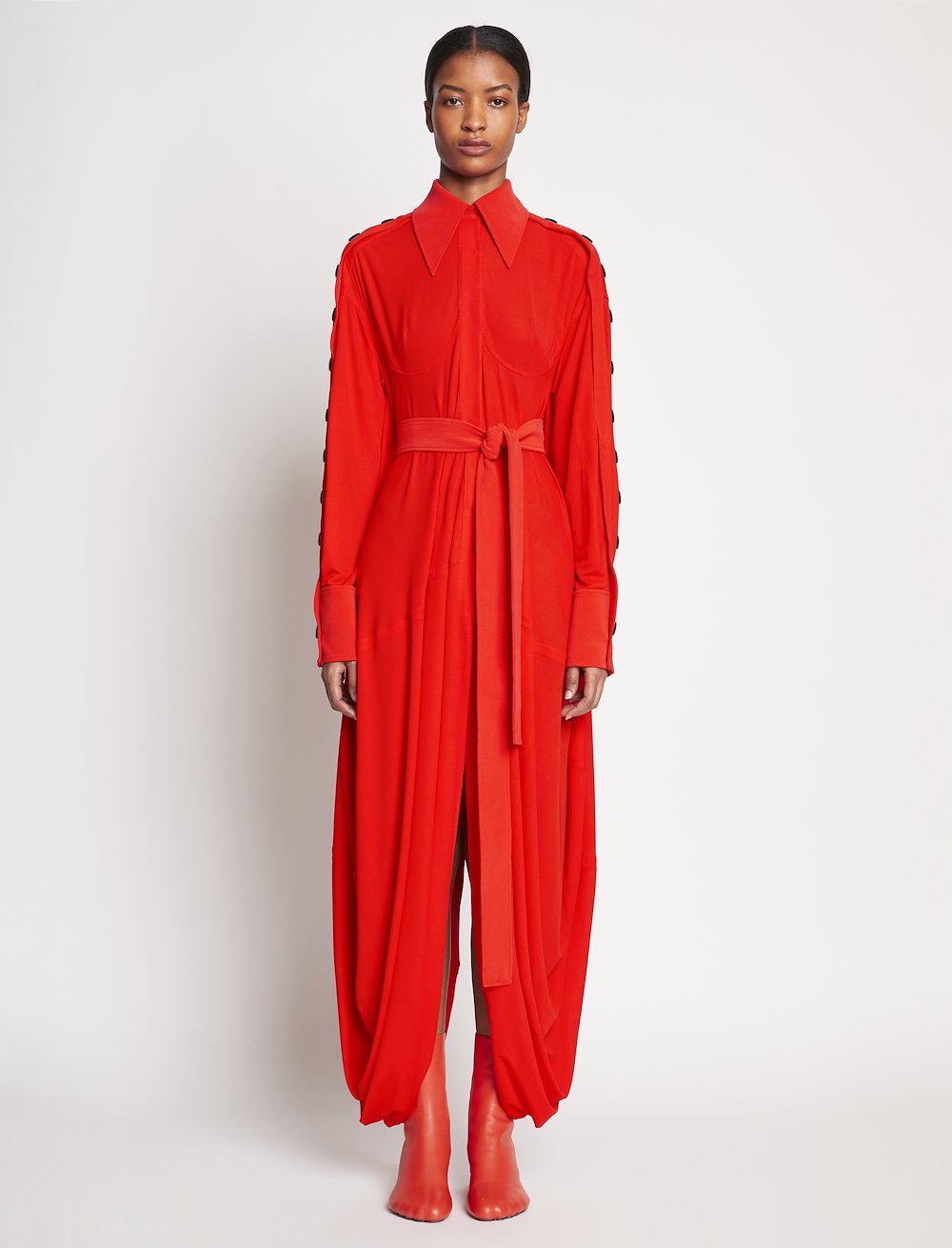 Crepe Jersey Shirt Dress