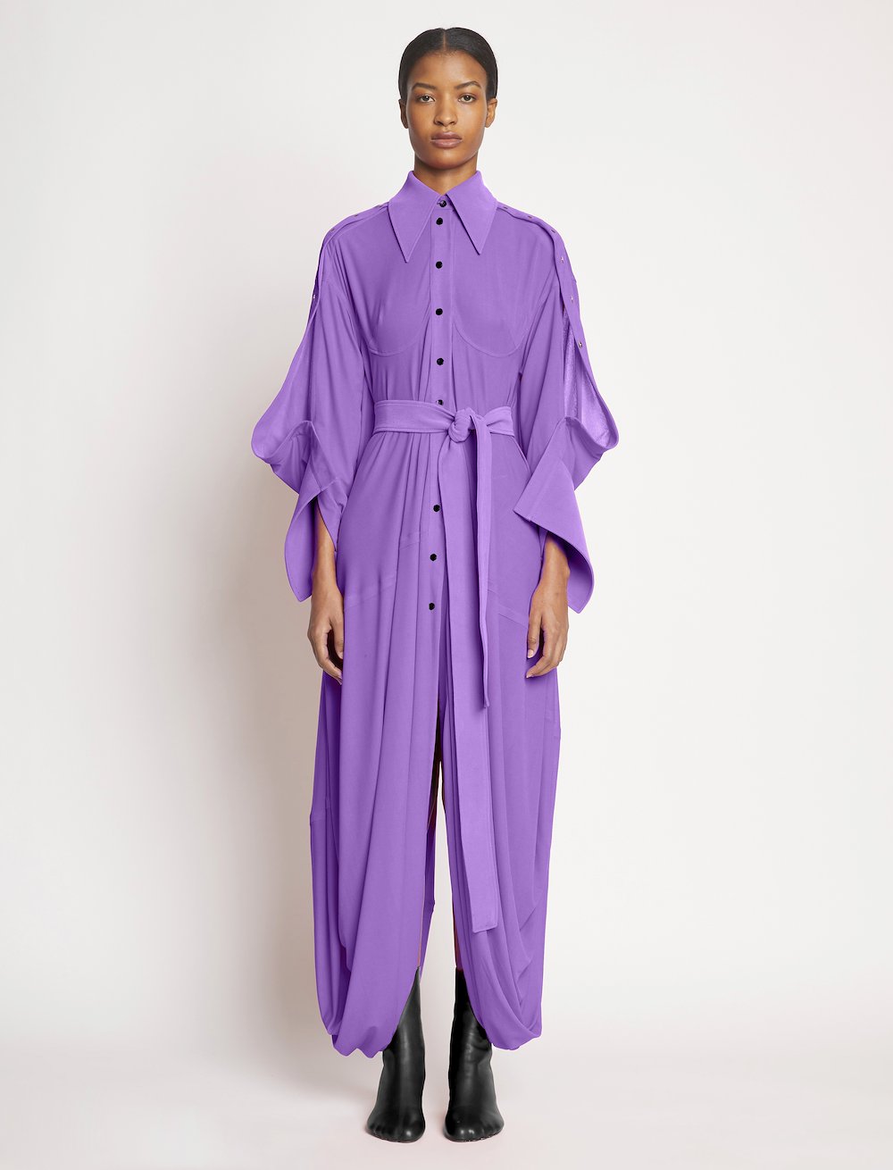 Crepe Jersey Shirt Dress