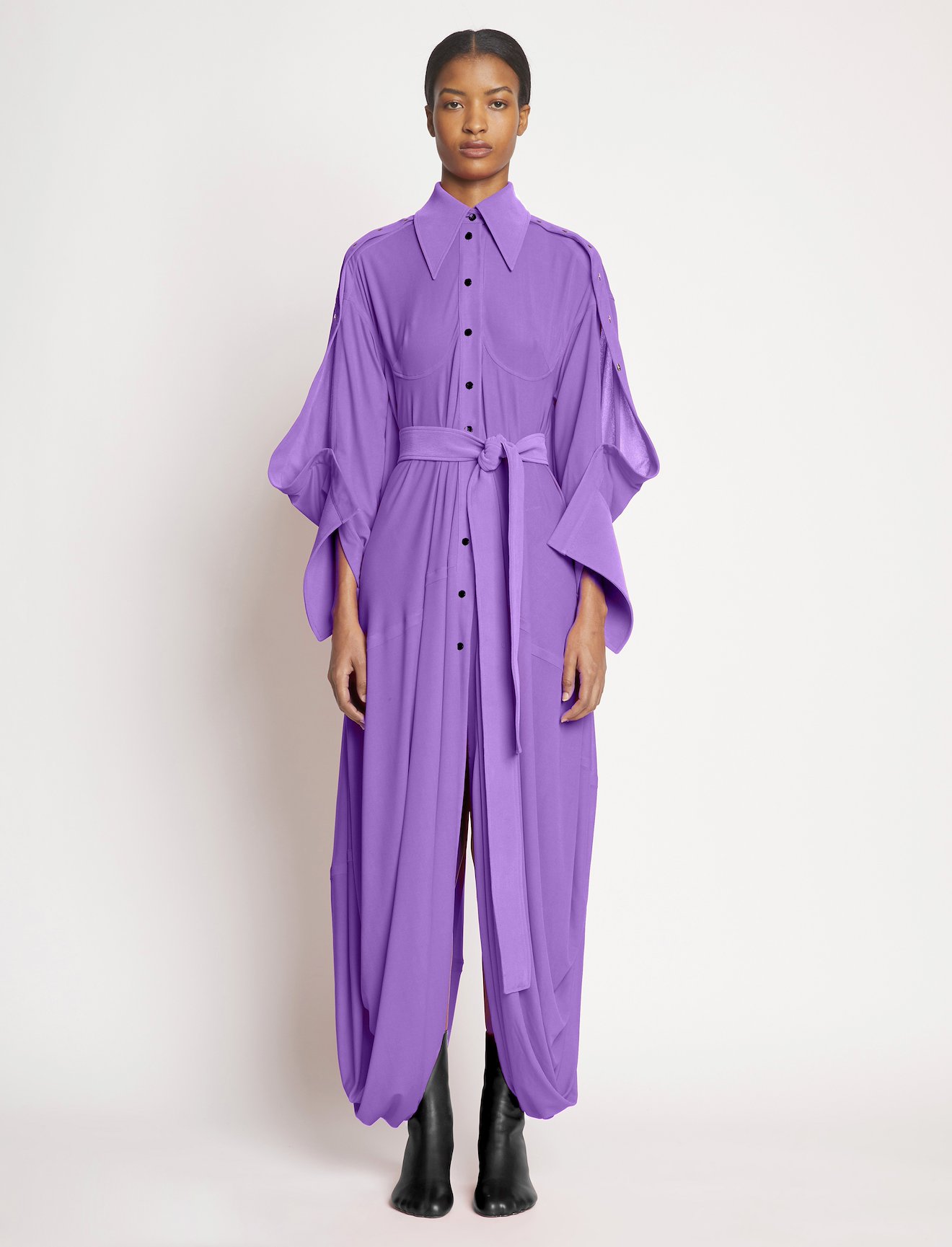 Crepe Jersey Shirt Dress #1