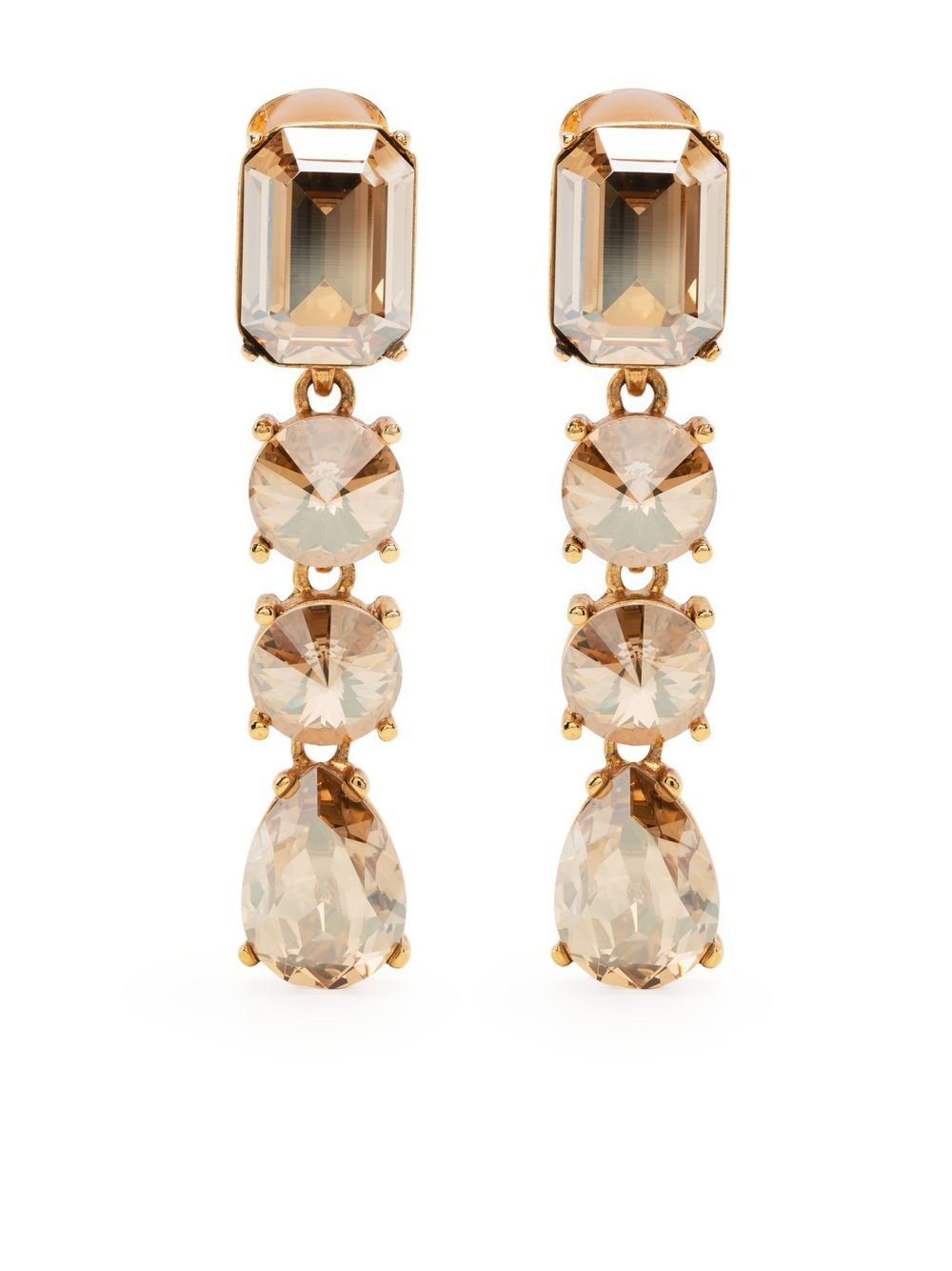 

Oscar de la Renta faceted crystal-embellished earrings - Gold