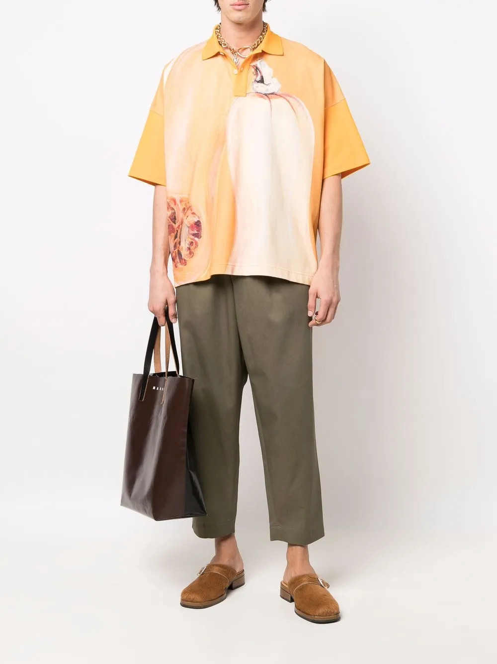 фото Marni укороченные брюки gabardine