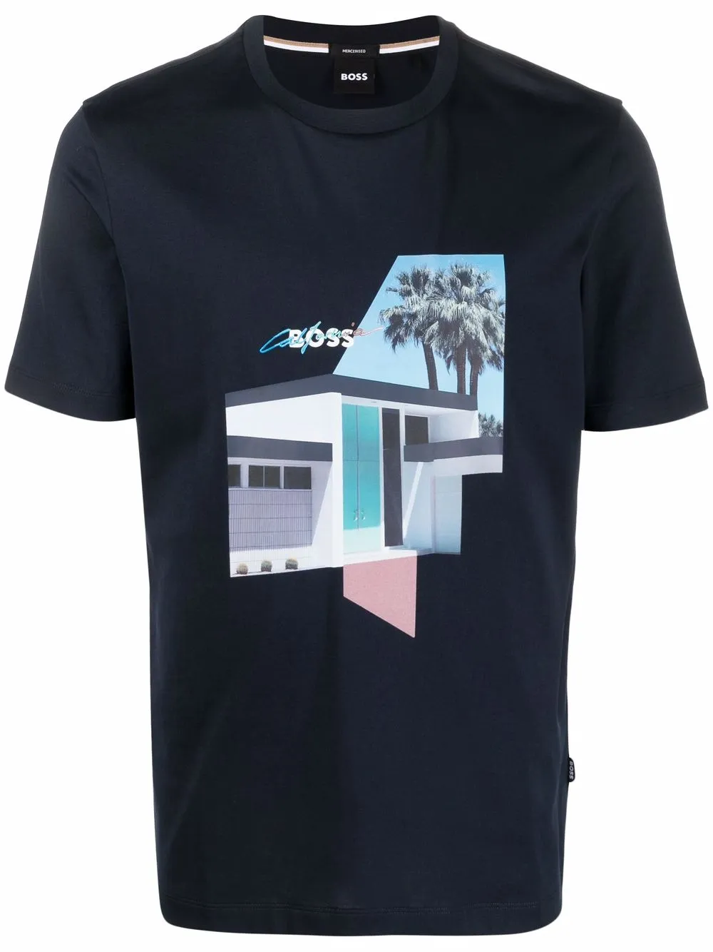 

BOSS playera con estampado gráfico - Azul