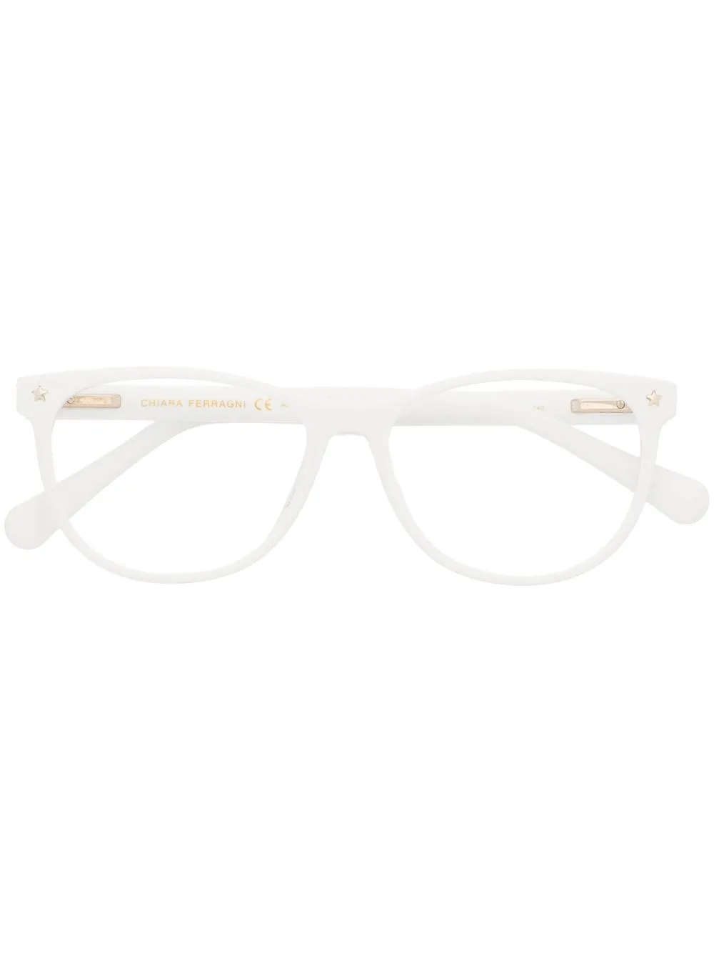 

Chiara Ferragni lentes con placa del logo - Blanco