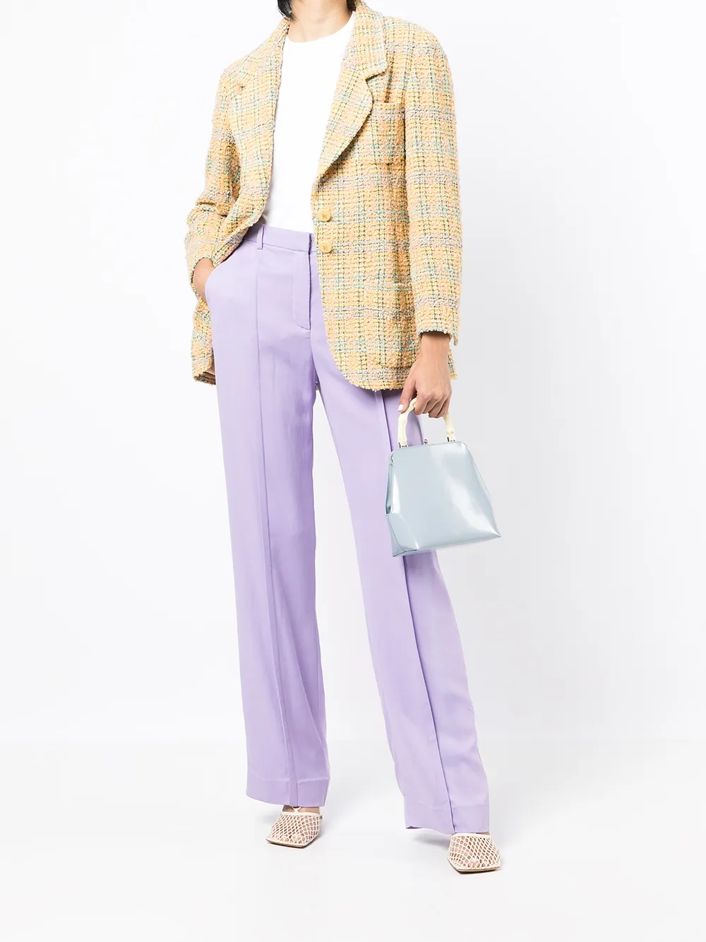 CHANEL Pre-Owned 1994 tweed jack - Geel