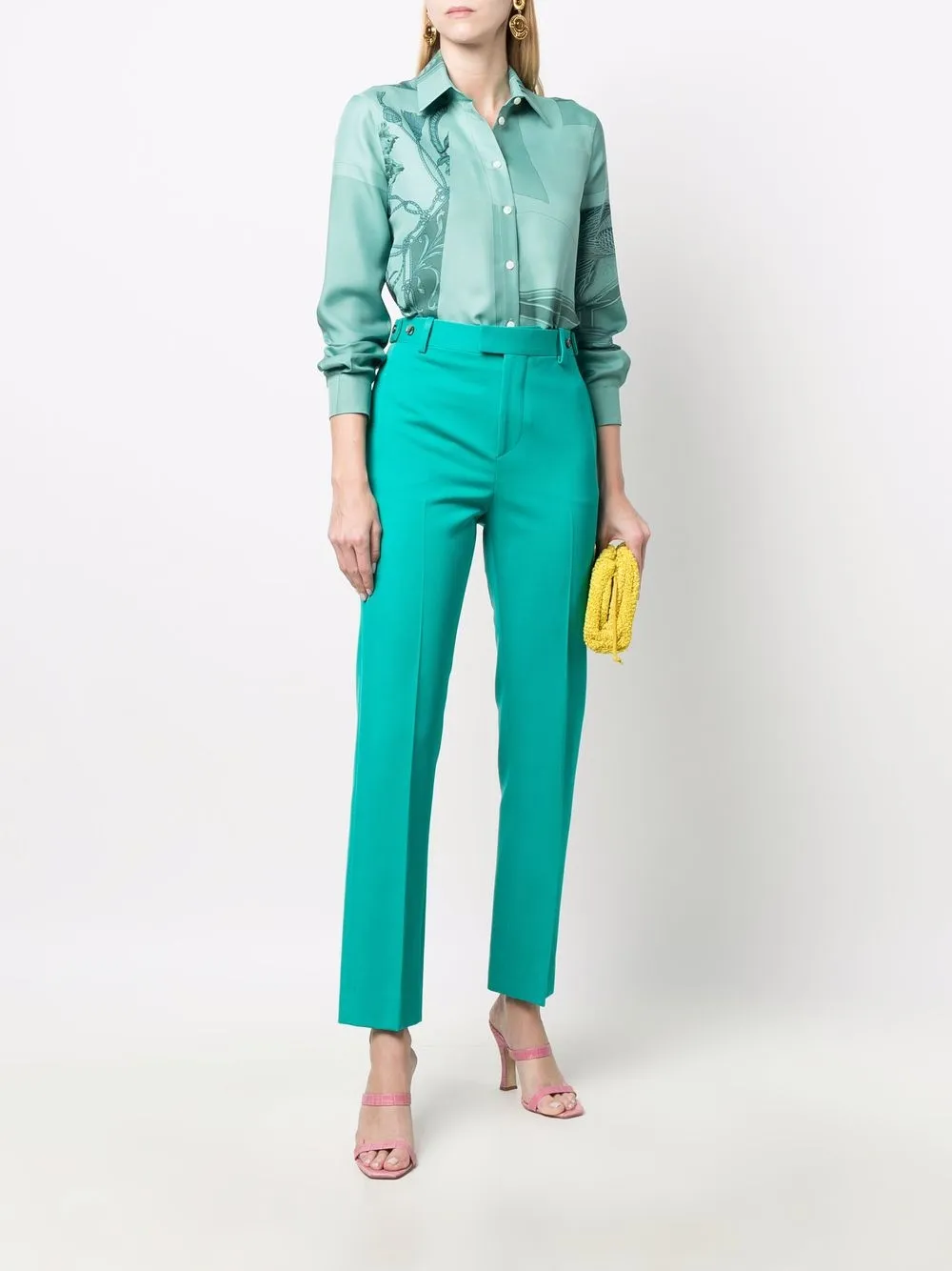 Ferragamo Zijden blouse - Groen