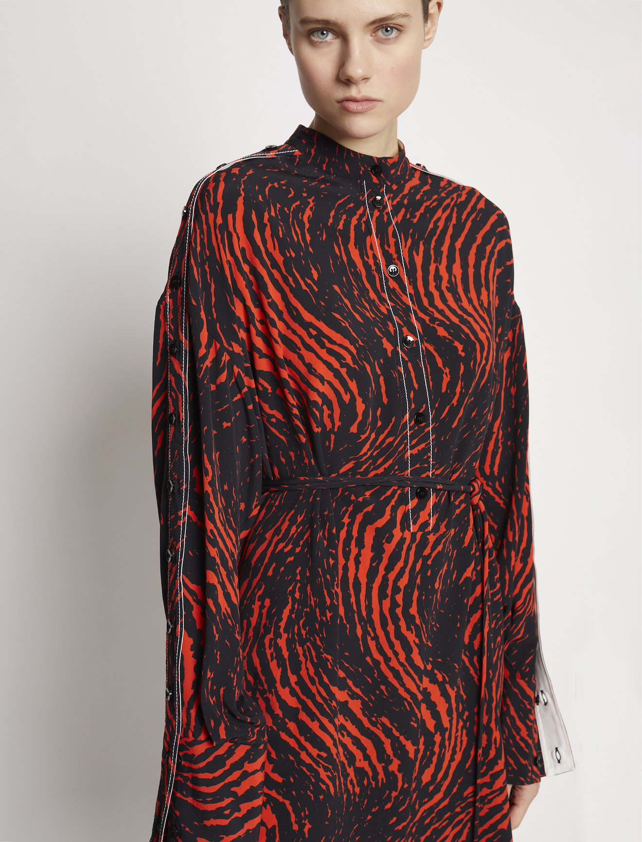 Leopard Crepe de Chine Shirt Dress #3