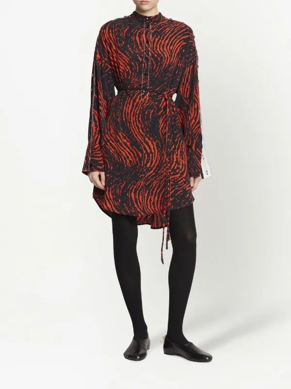 Proenza Schouler レオパード クレープデシン シャツドレス | ブラック