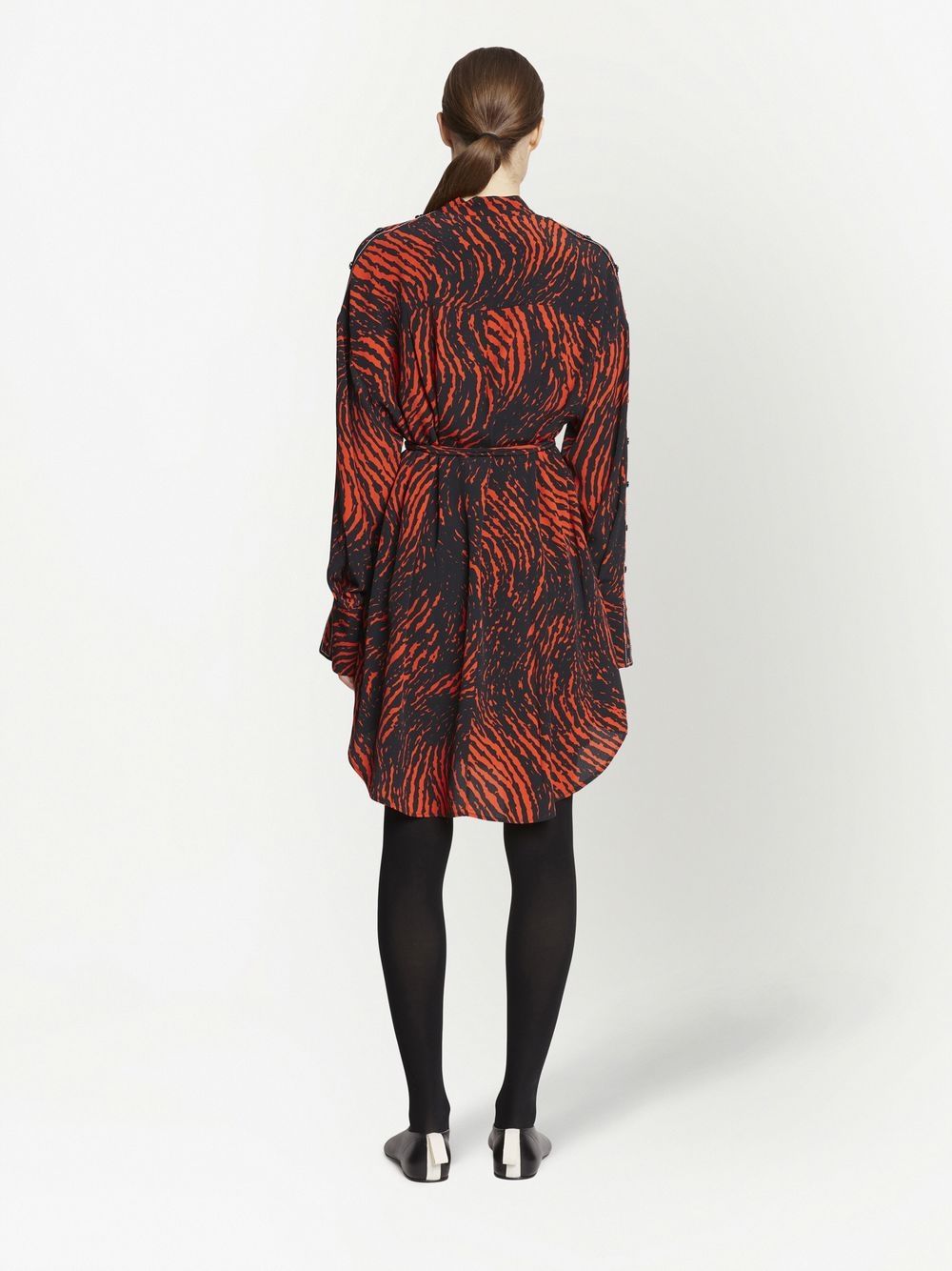 Shop Proenza Schouler Leopard-print Crepe De Chine Shirtdress In Black