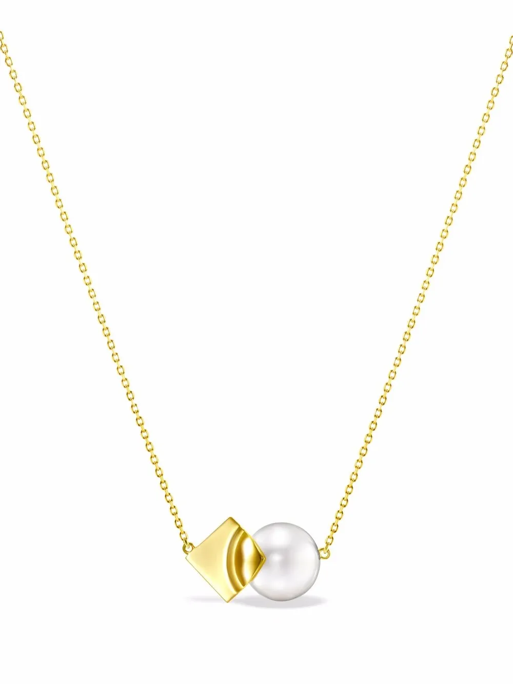 

TASAKI 18kt yellow gold M/G TASAKI SQUARE LEAF pearl pendant