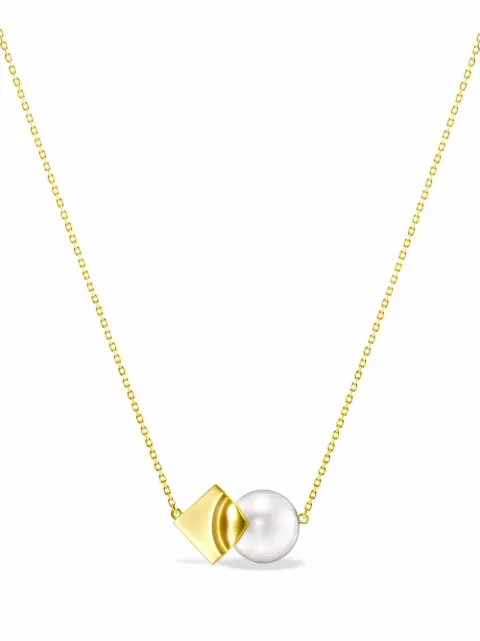 TASAKI 18kt yellow gold M/G TASAKI SQUARE LEAF pearl pendant