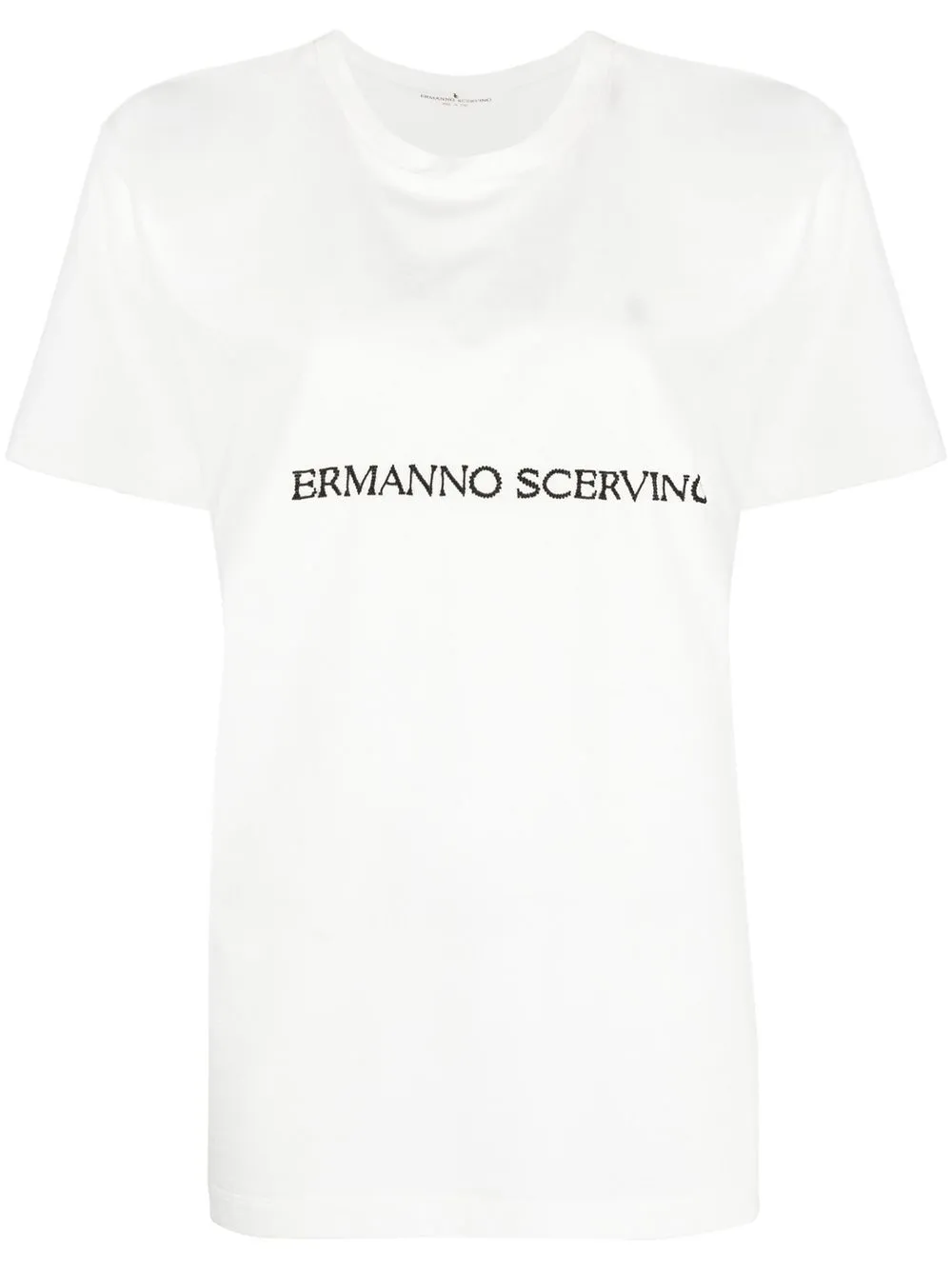 

Ermanno Scervino playera con logo de mostacillas - Blanco