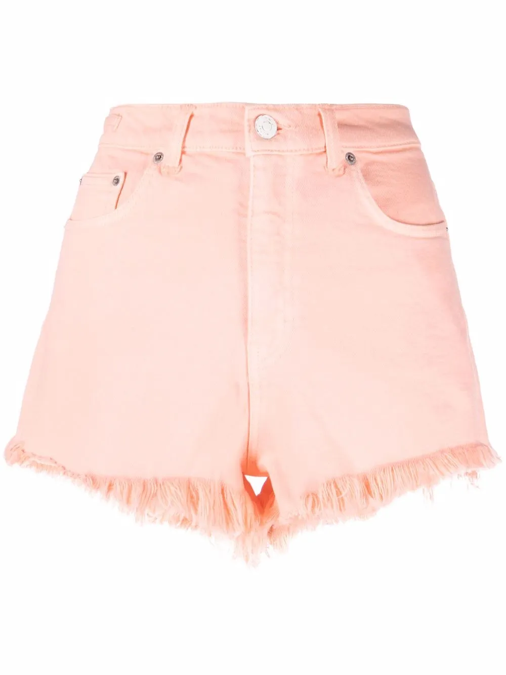 Haikure raw-edge denim shorts