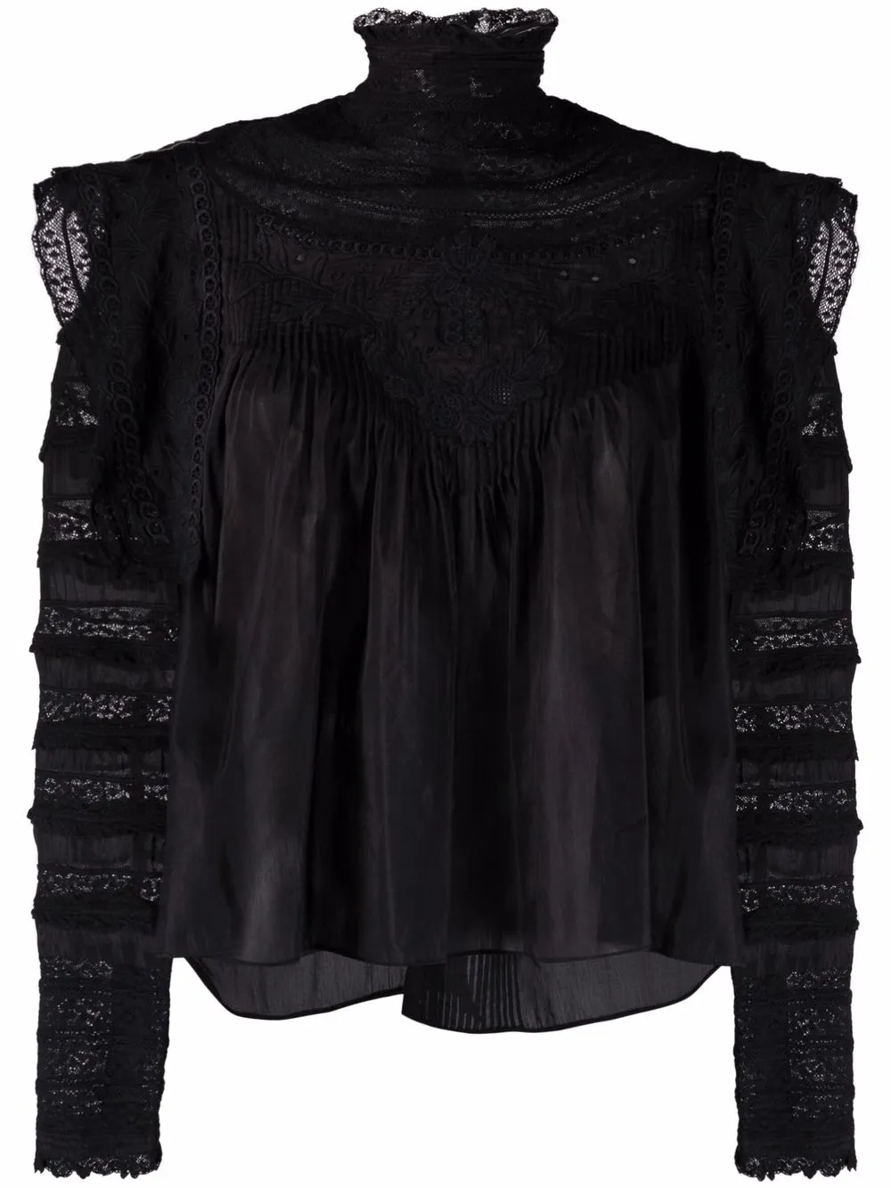 

Isabel Marant embroidered ruffled blouse - Black