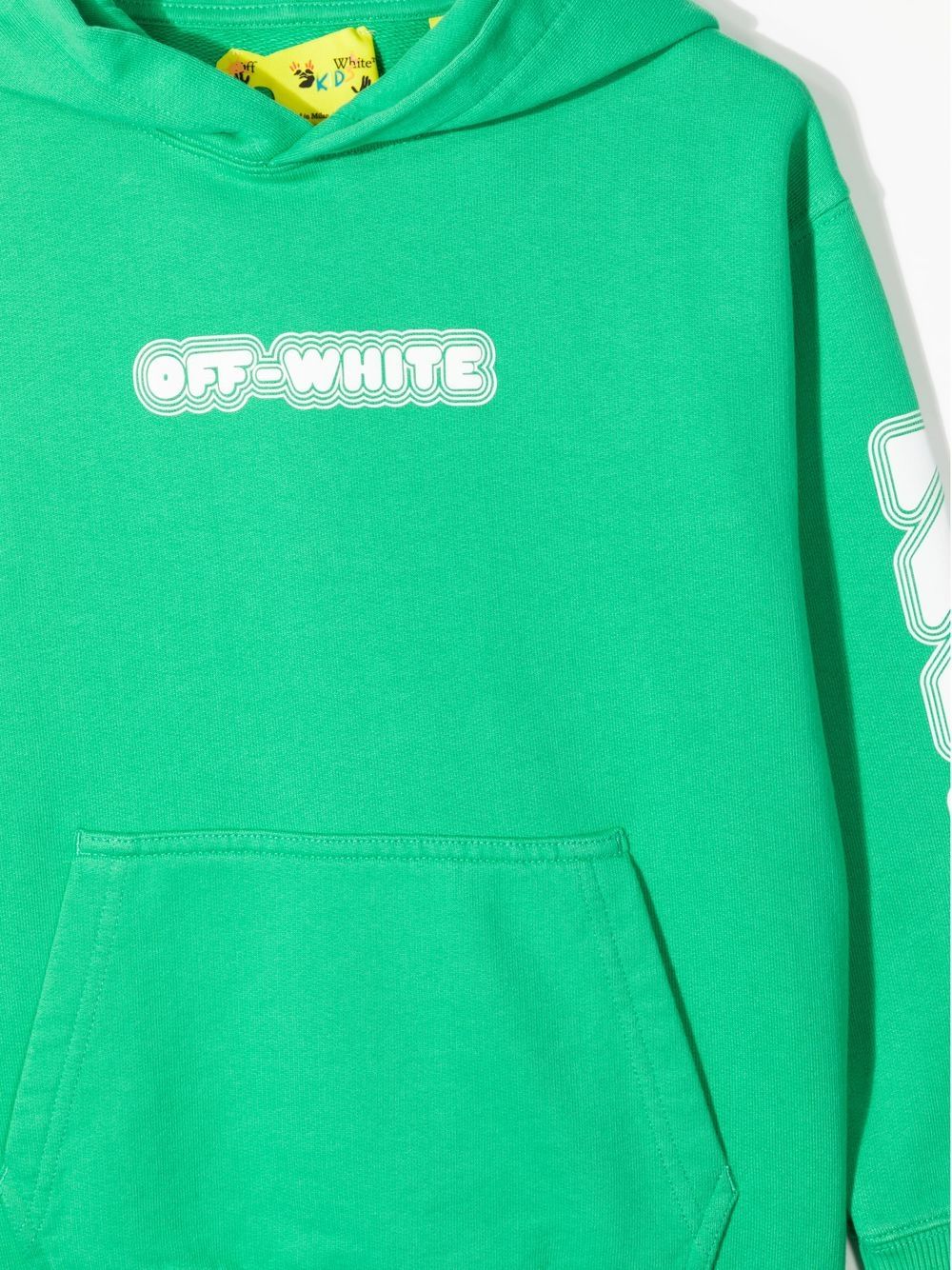 Shop Off-white Glow In The Dark Logo-print Hoodie In Green