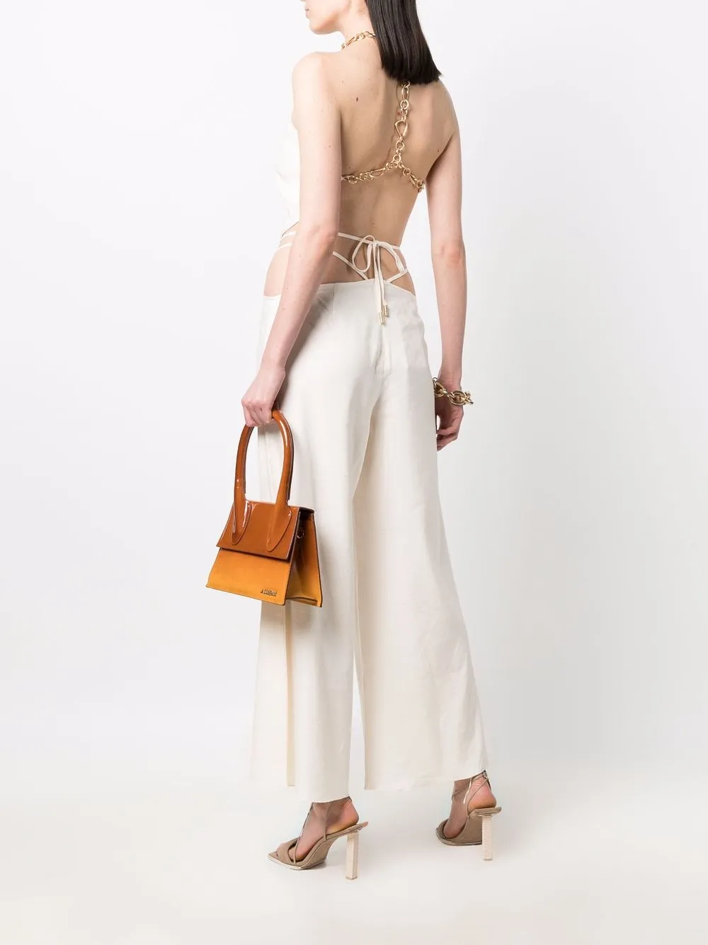 Cult Gaia Haltertop met kettingdetail - Beige