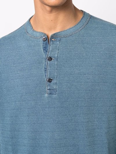 Ralph Lauren RRL button-plaquet cotton T-Shirt blue | MODES