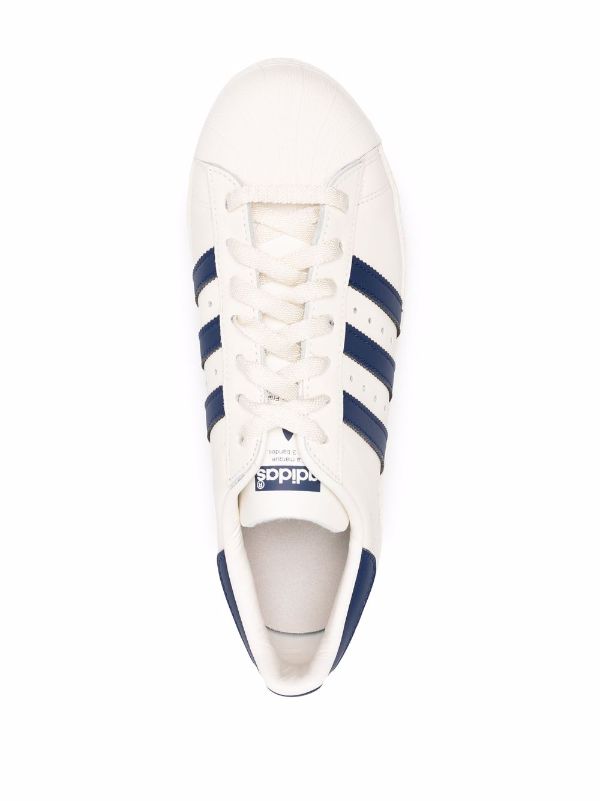 Navy and clearance white adidas superstars