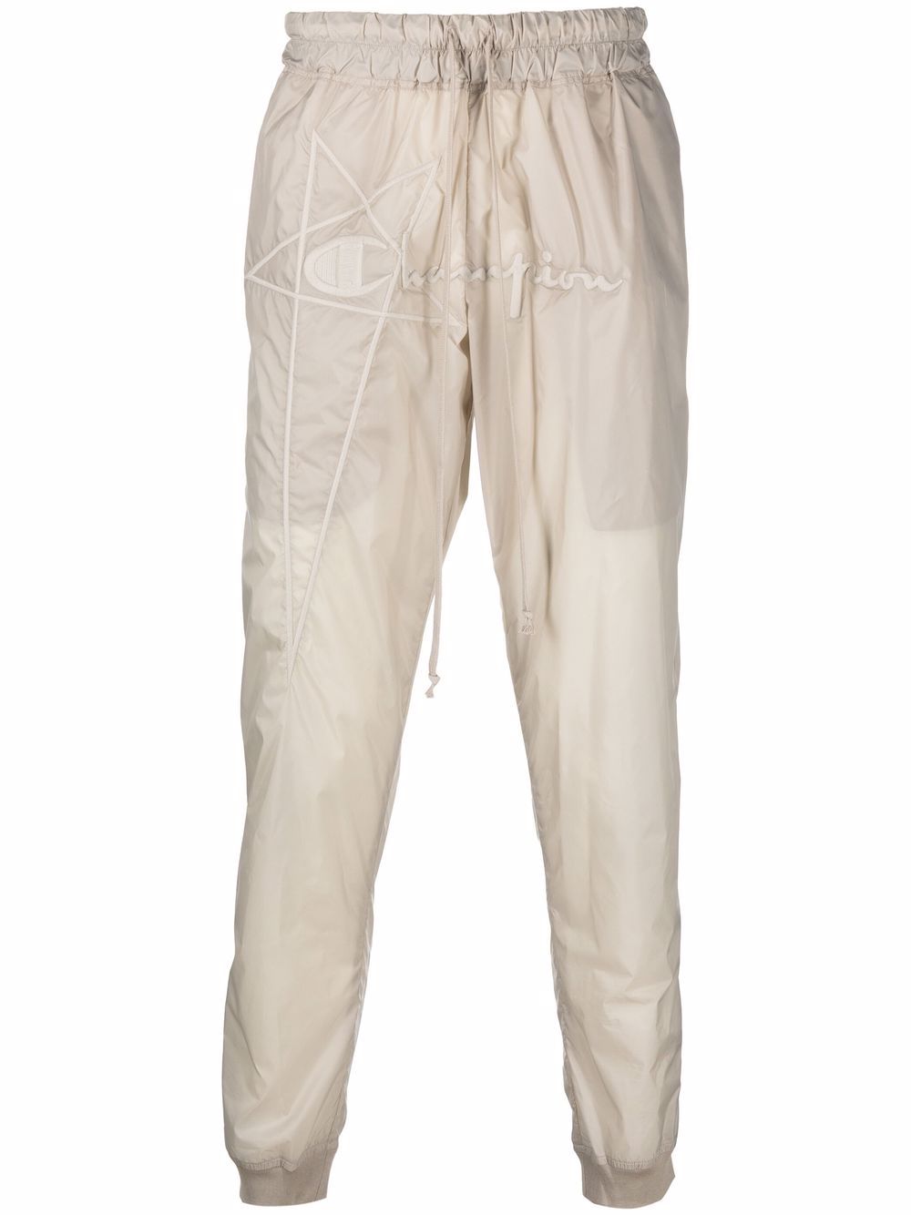 фото Rick owens x champion embroidered-logo tapered trousers