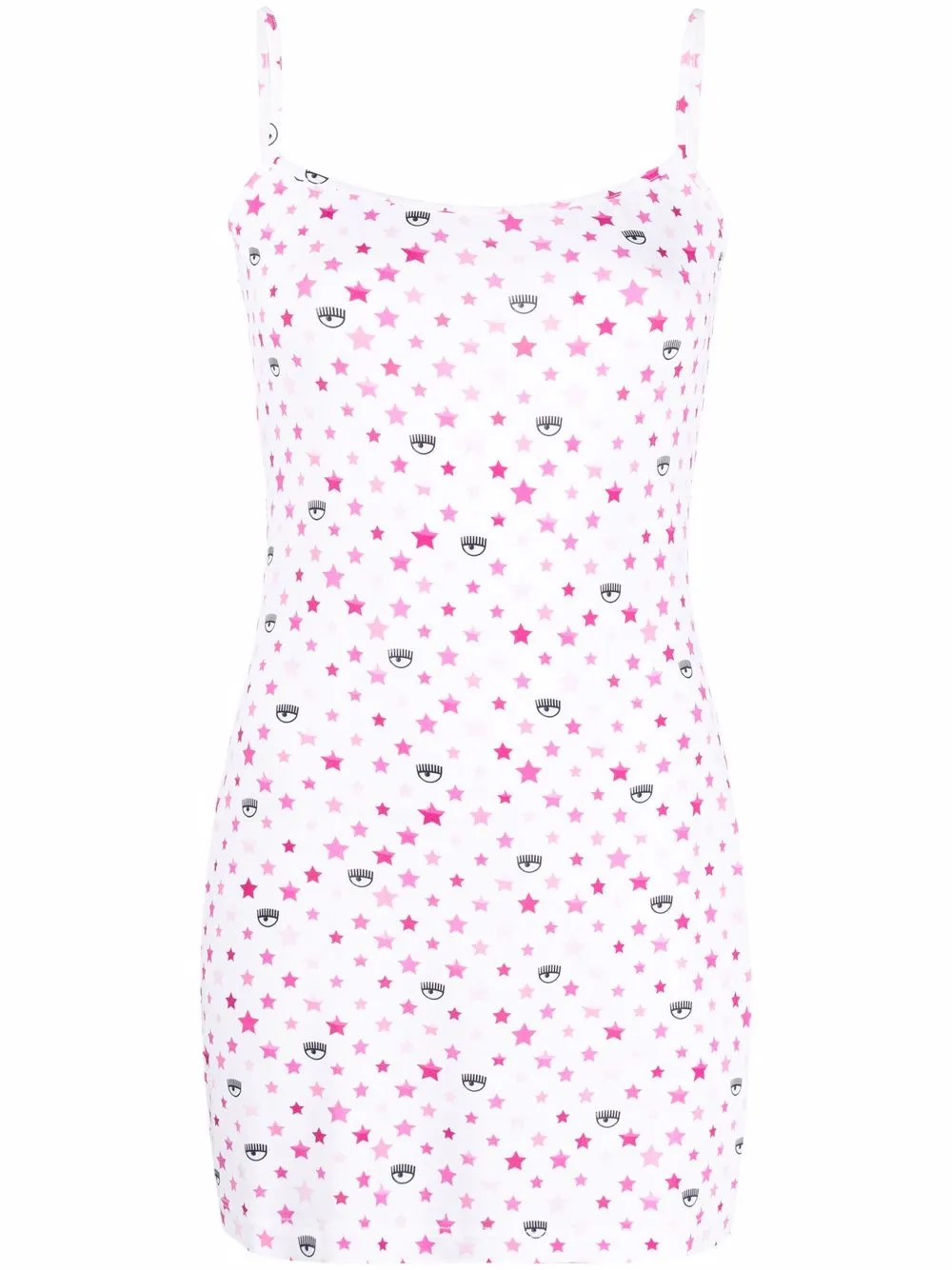 star-print mini slip dress