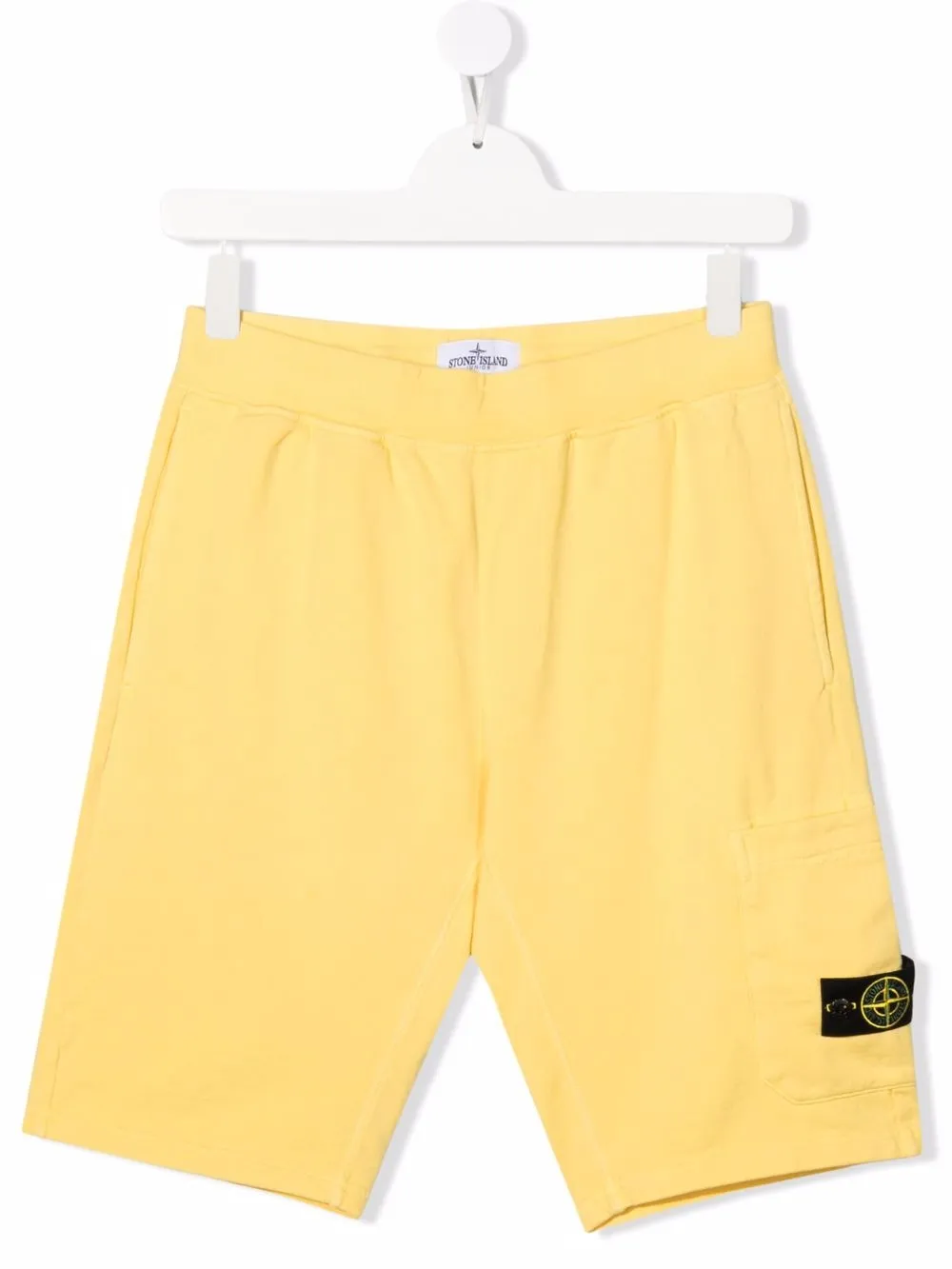 

Stone Island Junior shorts con parche de brújula - Amarillo