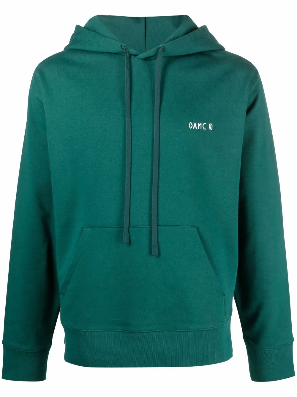 Oamc Logo-print Hoodie In Green