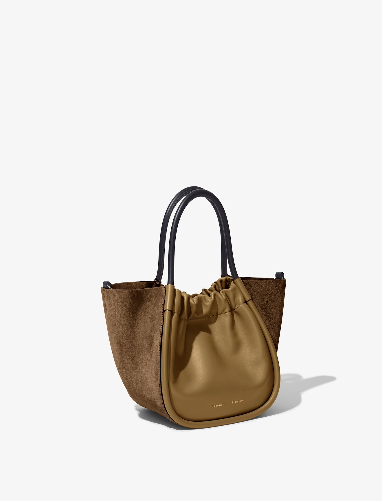 Small Suede Ruched Crossbody Tote #1