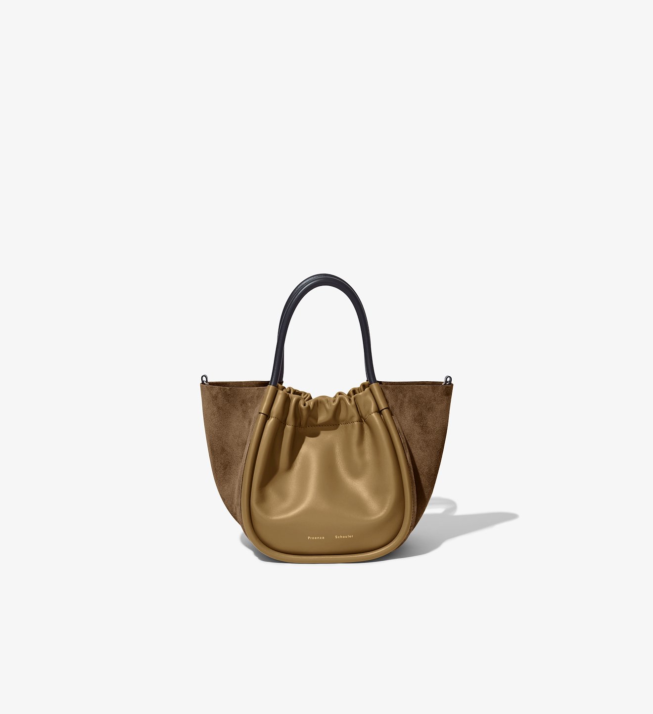 Small Suede Ruched Crossbody Tote