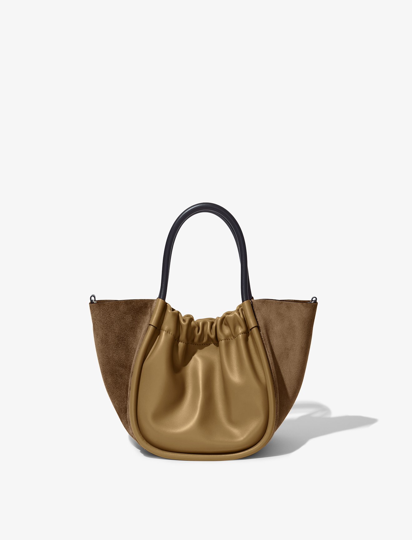 Small Suede Ruched Crossbody Tote #3