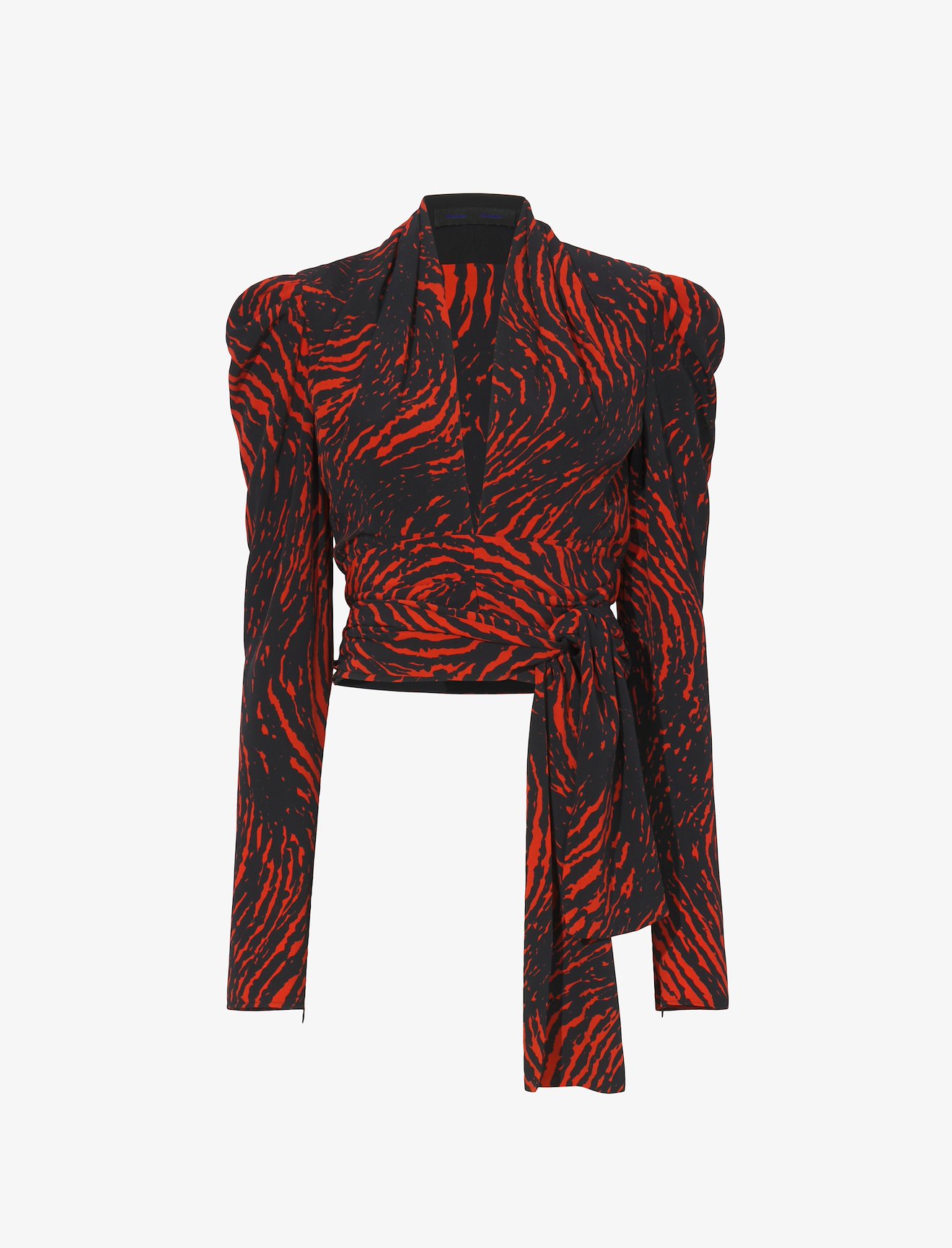 Painted Spiral Crepe de Chine V-Neck Top #5