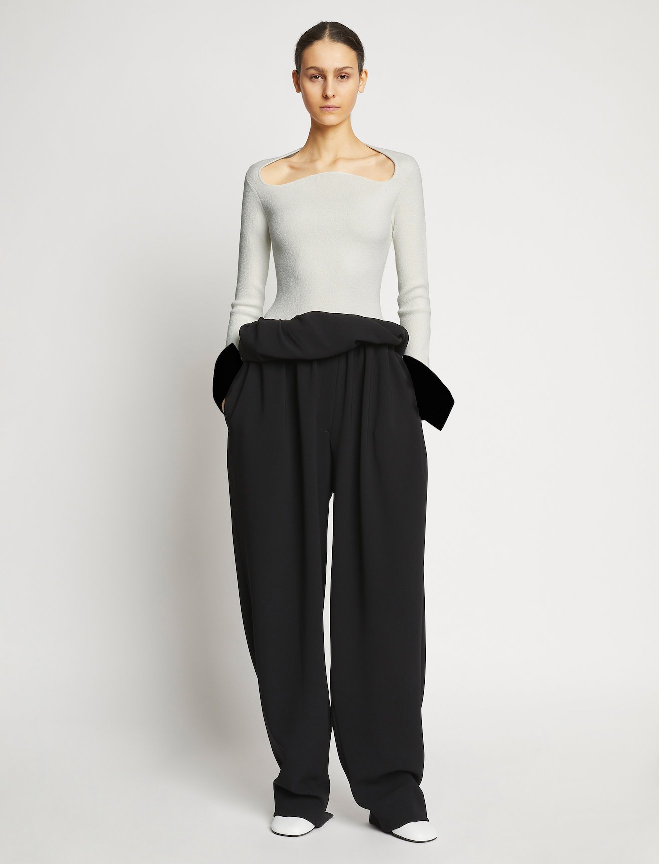 Textured Viscose Knit Sweater #1
