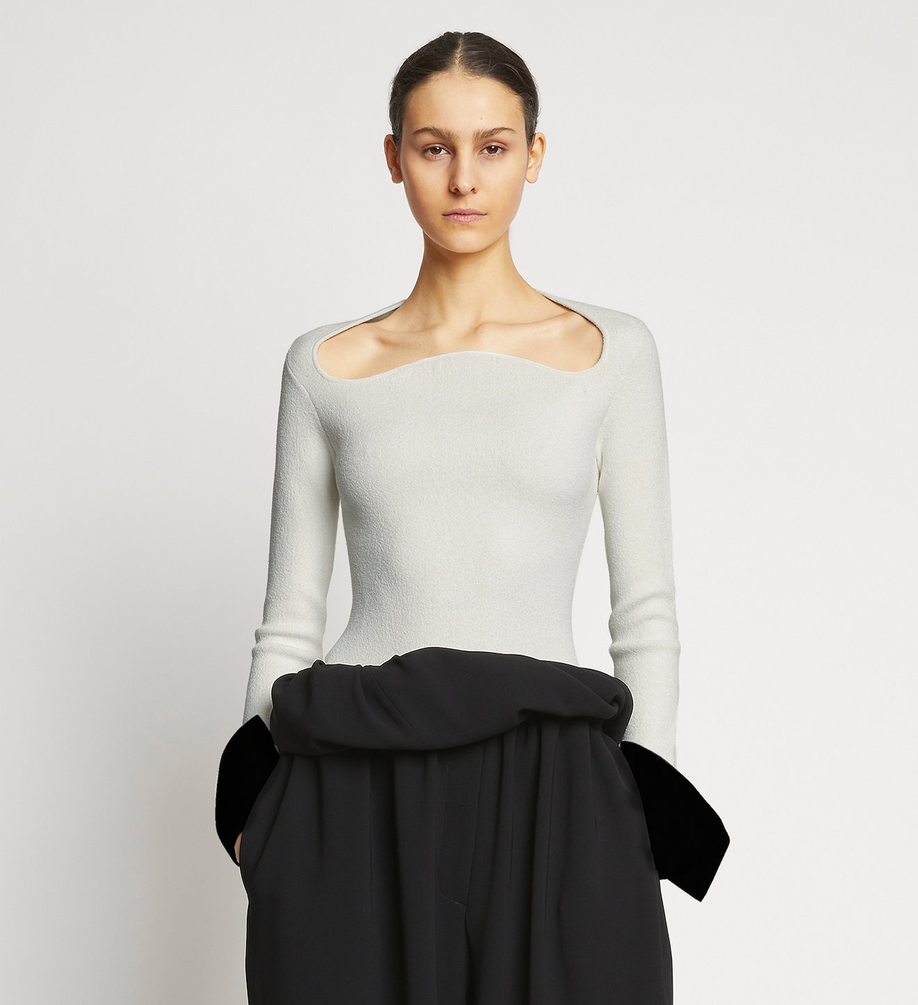 Textured Viscose Knit Sweater in white | Proenza Schouler