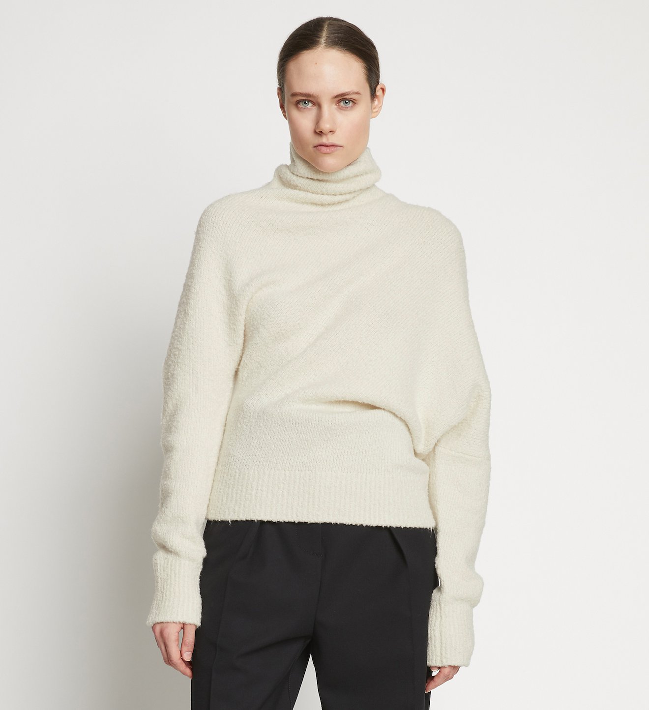 Fuzzy Boucle Twisted Sweater