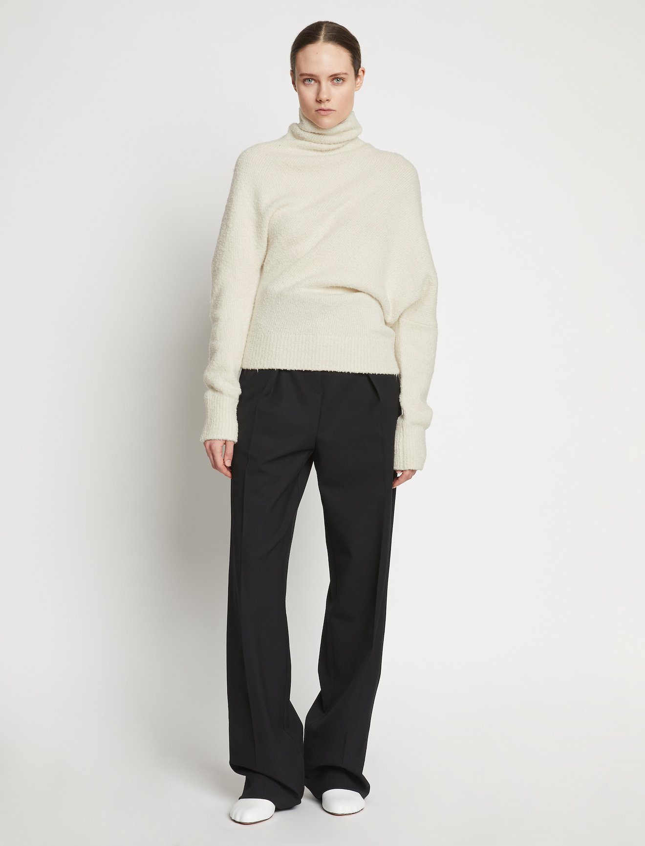 Fuzzy Boucle Twisted Sweater #1